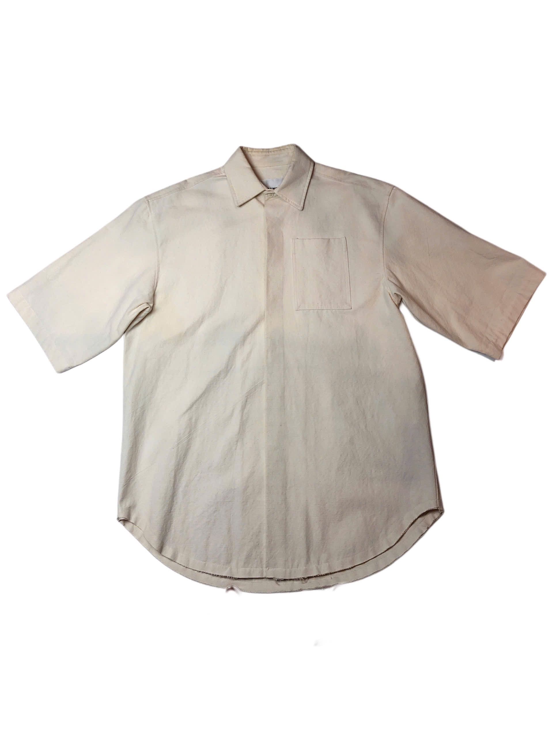 Jil Sander Beige Short Sleeve Button-Up Shirt Size US S / EU 44-46 / 1 - 1 Thumbnail