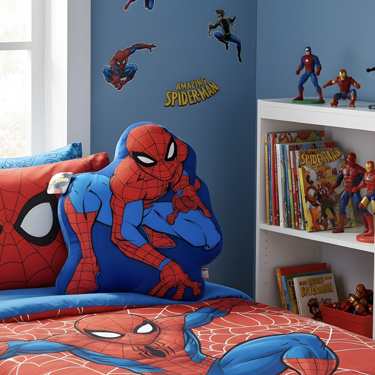 Marvel Comics Marvel Spiderman Collectable Corduroy Large Pillow 19”x17”x7 Size ONE SIZE - 2 Thumbnail