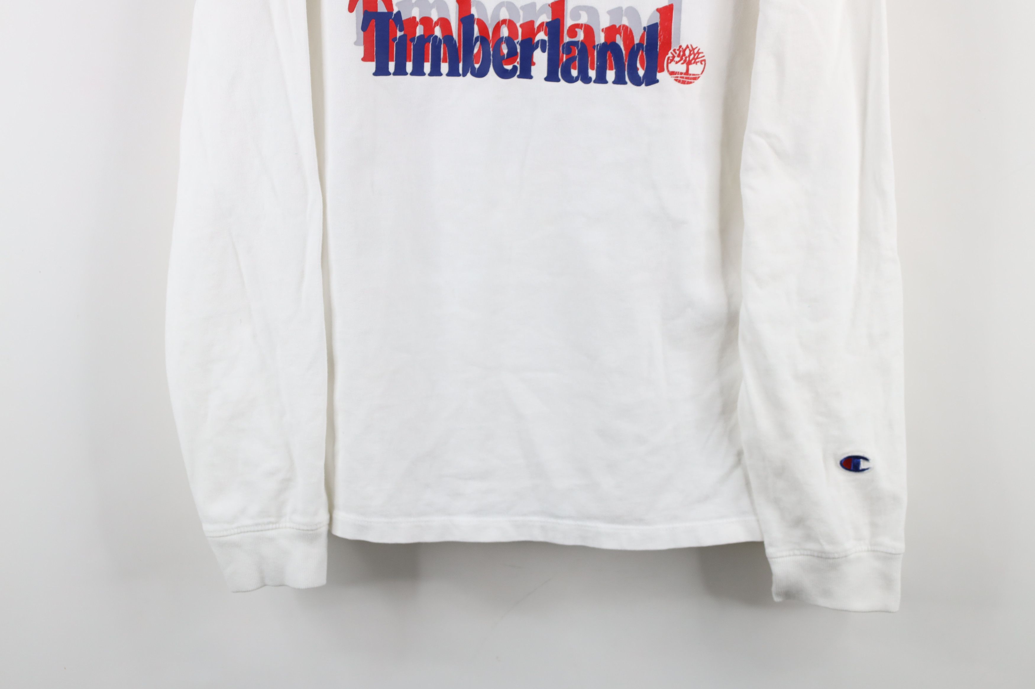 Champion × Vintage Champion x Timberland Spell Out Long Sleeve T-Shirt White Size US M / EU 48-50 / 2 - 3 Thumbnail