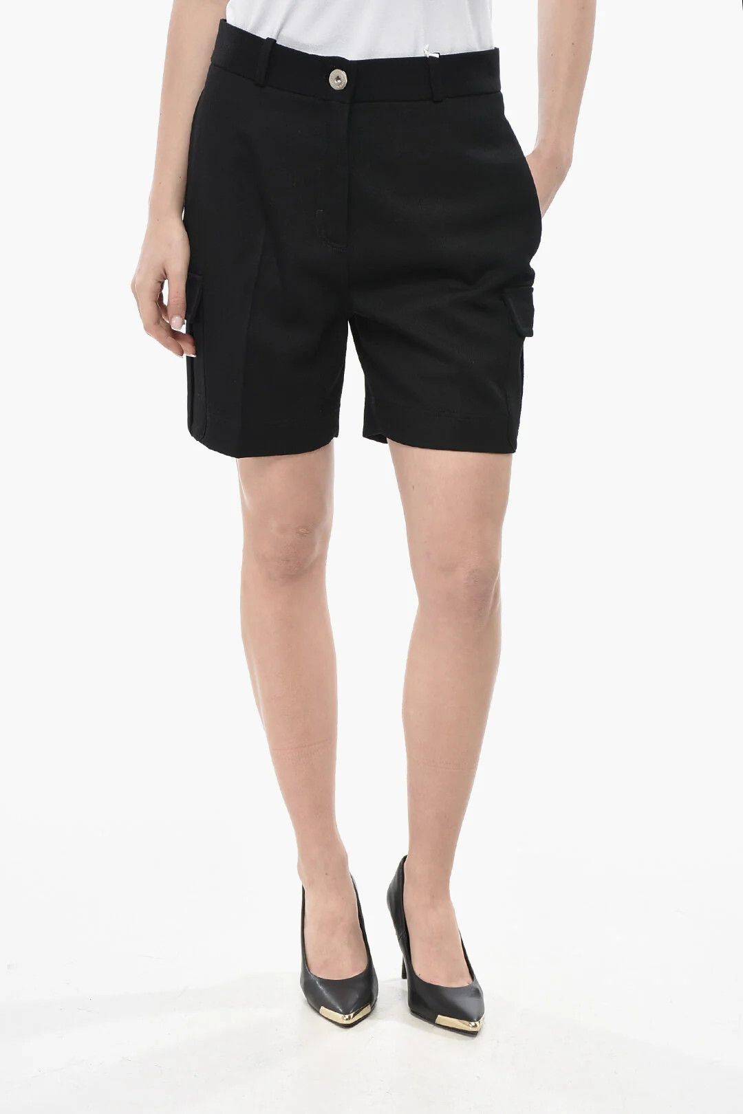 Salvatore Ferragamo og1mm0426 Wool-Twill Cargo Short in Black Size 26" / US 2 / IT 38 - 1 Thumbnail