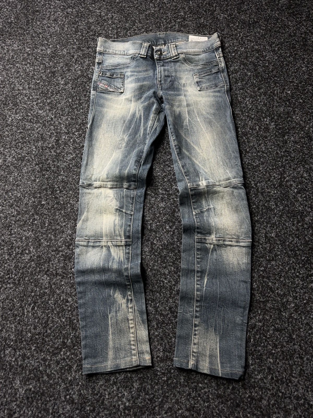 Diesel Diesel Jegonfire Opium 00s Y2K Faded Biker Skinny Jeans W27 Size 27" / US 4 / IT 40 - 1 Thumbnail