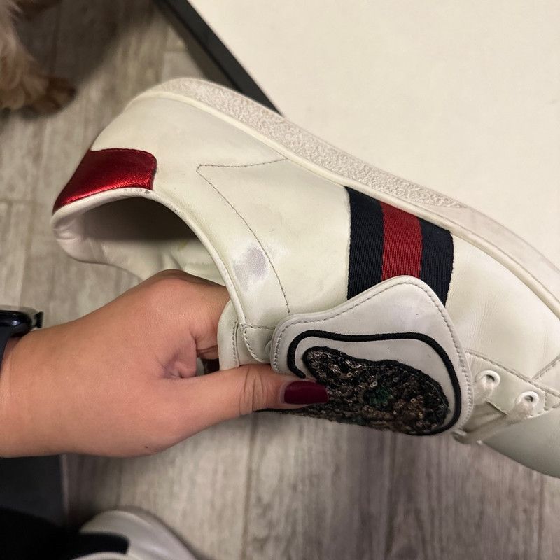 Gucci Gucci Ace Cat Sequin White Sneakers Size US 9.5 / EU 42-43 - 8 Thumbnail