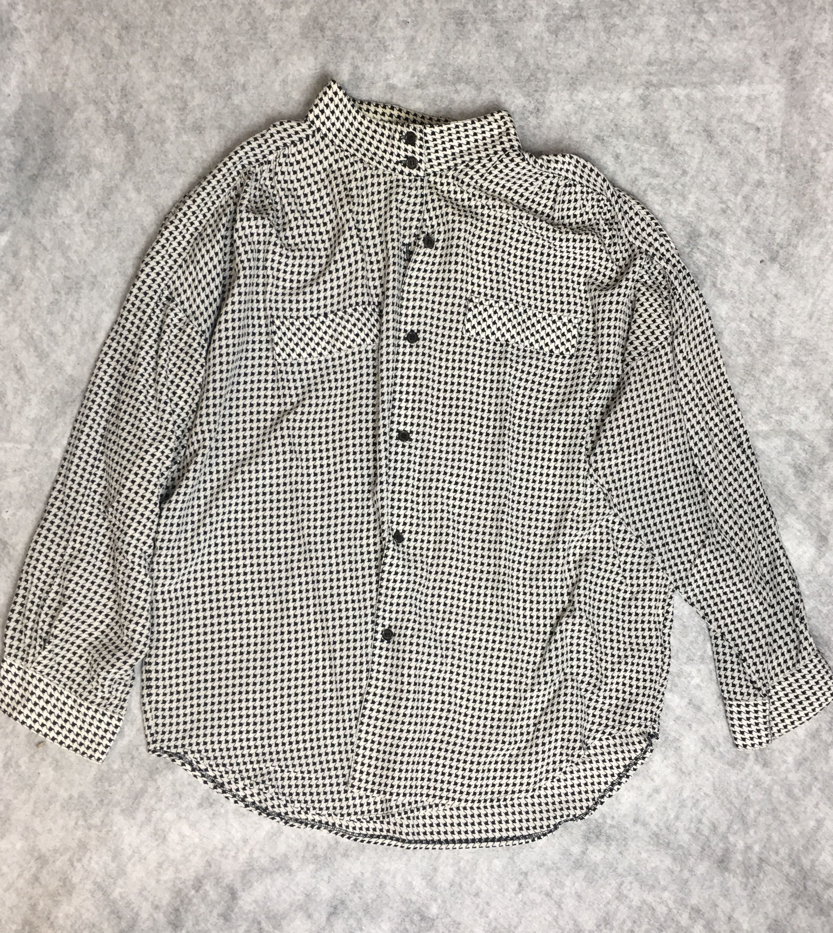 Dior Christian Dior Vintage Silk Houndstooth Blouse Shirt Size M Size M / US 6-8 / IT 42-44 - 5 Thumbnail