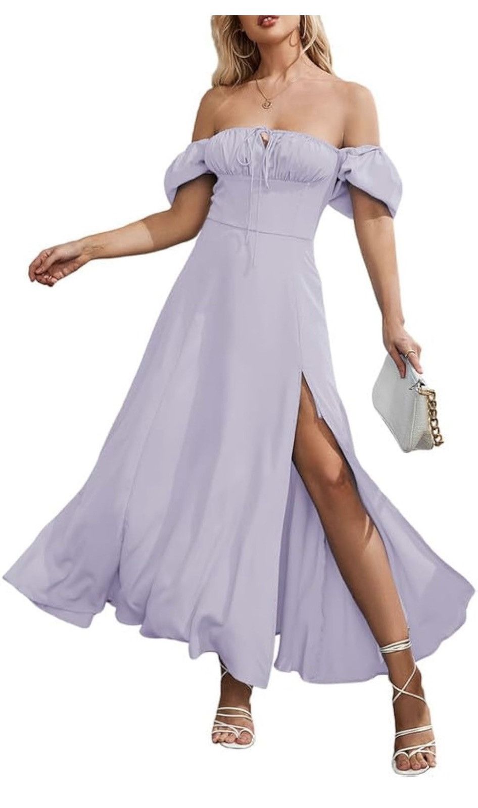 Other Summer Puff Sleeve Floral Split Maxi Dress,small Size S / US 4 / IT 40 - 1 Thumbnail
