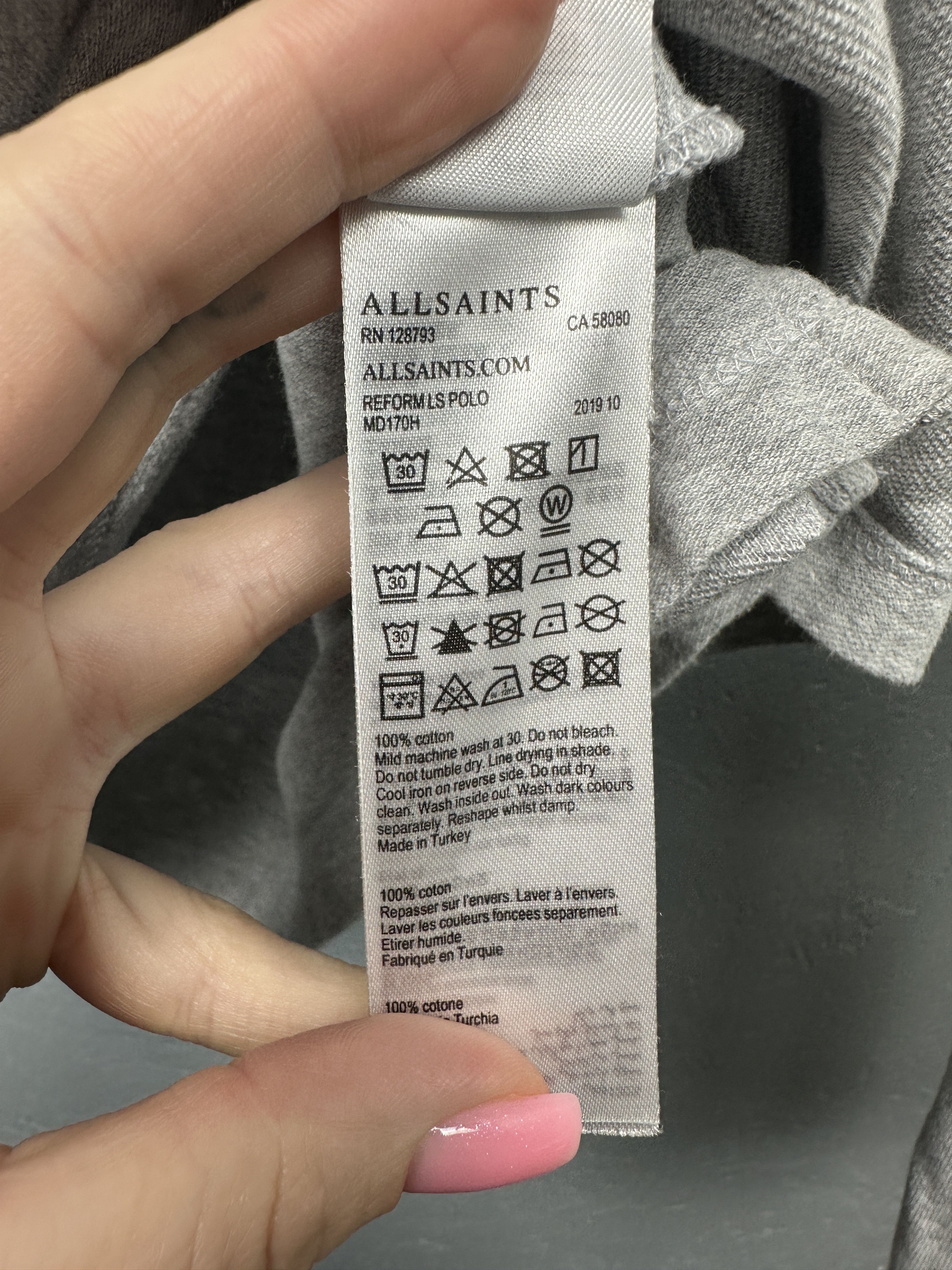 Allsaints Allsaints Mens Reform Long Sleeve Polo Shirt Size US XL / EU 56 / 4 - 7 Thumbnail