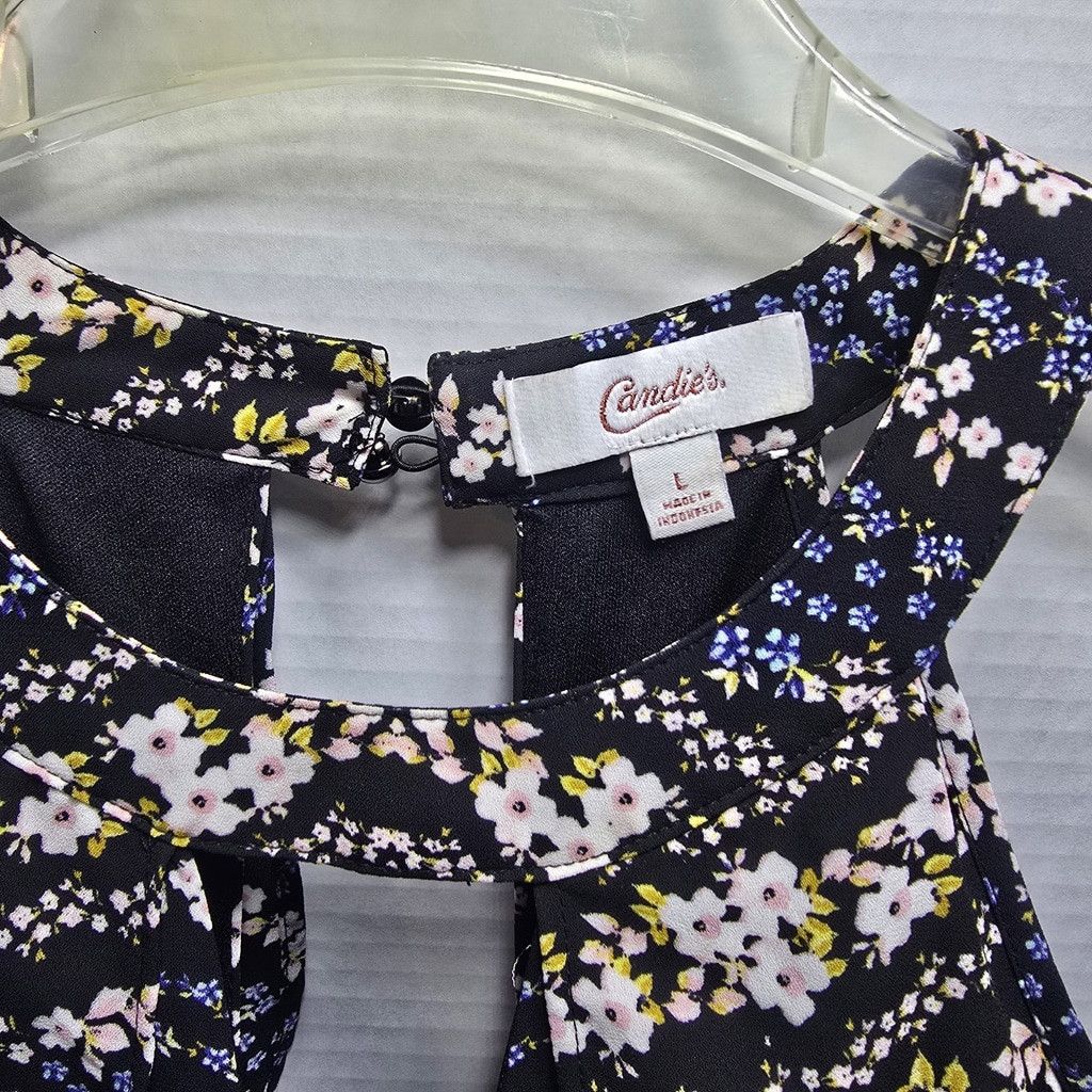 The Unbranded Brand Women's Candies Top Large Open Shoulder Short Sleeve Blue Size L / US 10 / IT 46 - 2 Thumbnail