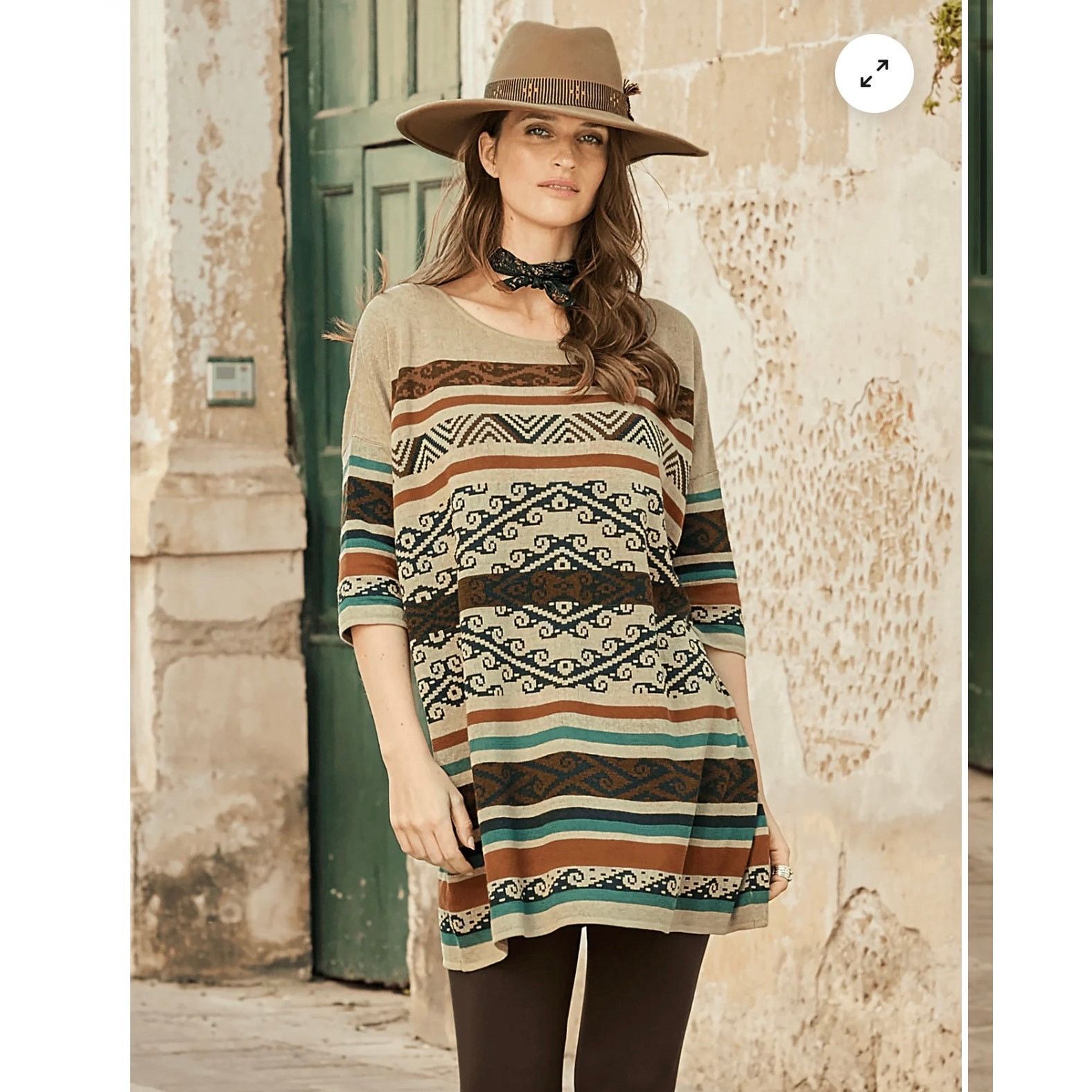 Other PERUVIAN CONNECTION Chiclayo Tunic in SAND 100% Pima Cotton Size M / US 6-8 / IT 42-44 - 1 Thumbnail