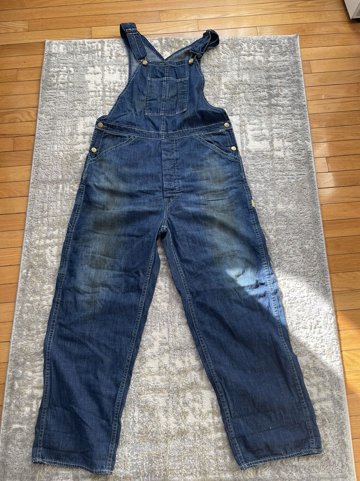 image of Nigo Bape Denim Overalls in Blue, Men's (Size 31)