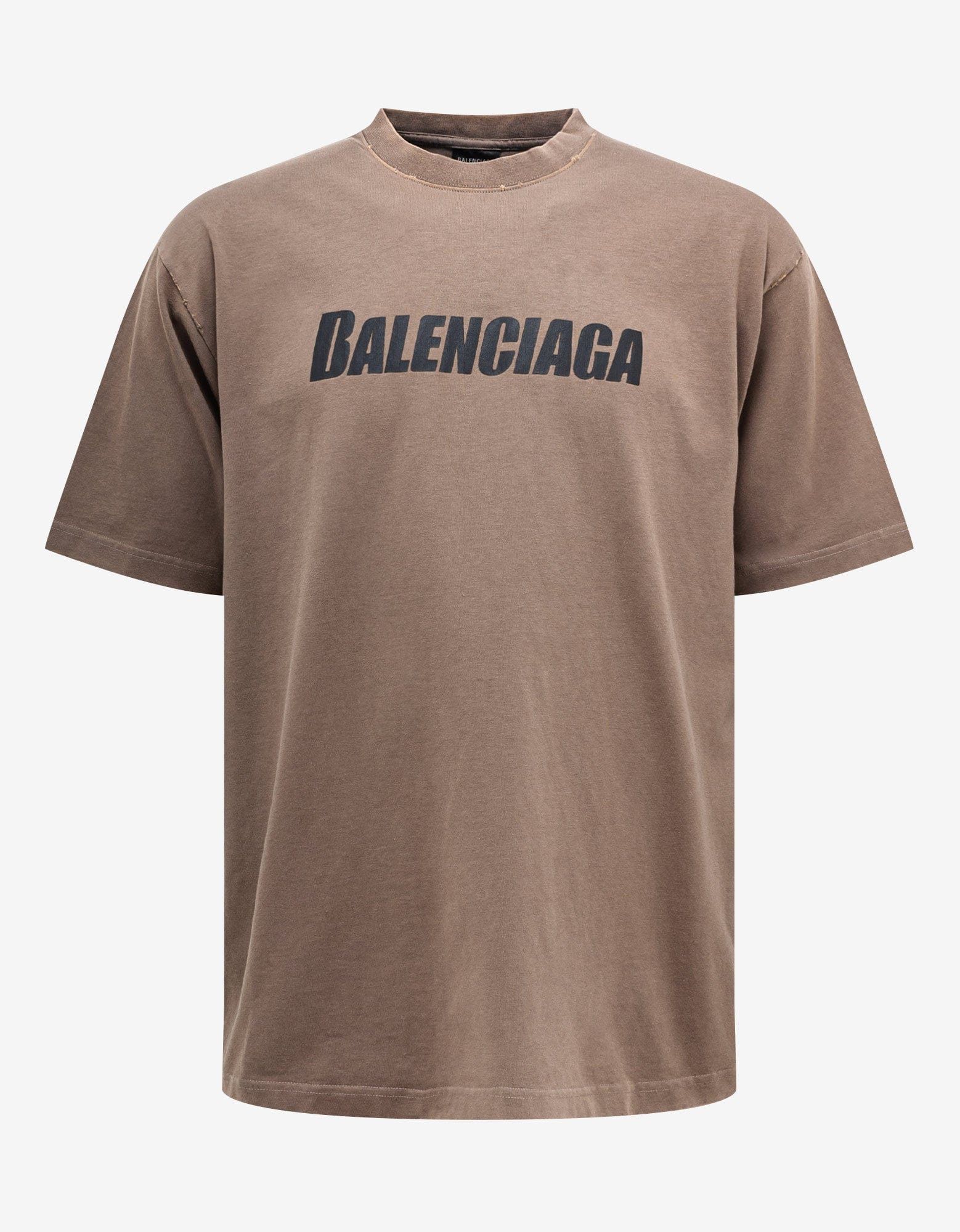 image of Balenciaga Brown Caps Boxy T-Shirt, Men's (Size Small)