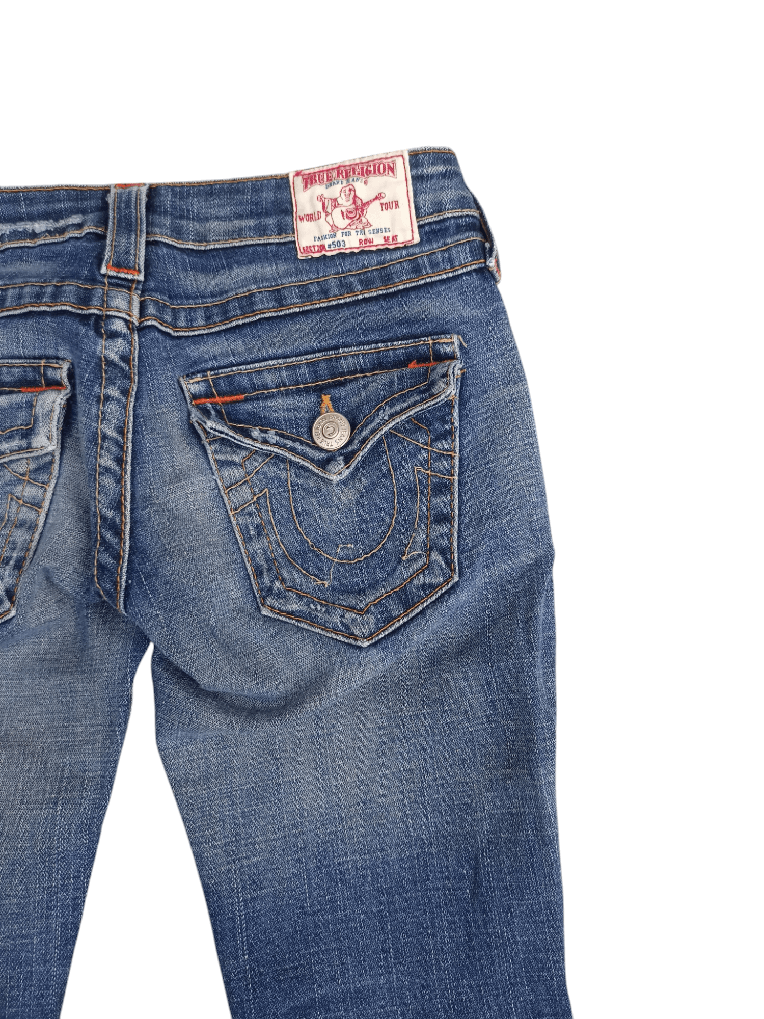 True Religion True Religion Low Rise Distressed Flare Jeans Size 25" / US 0 / IT 36 - 10 Thumbnail