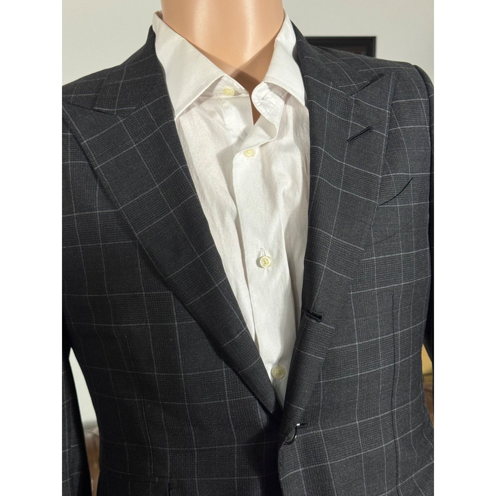 Tom Ford Tom Ford 2pc Charcoal Prince of Wales Peak Suit 36S 31x32 Size 36S - 7 Thumbnail