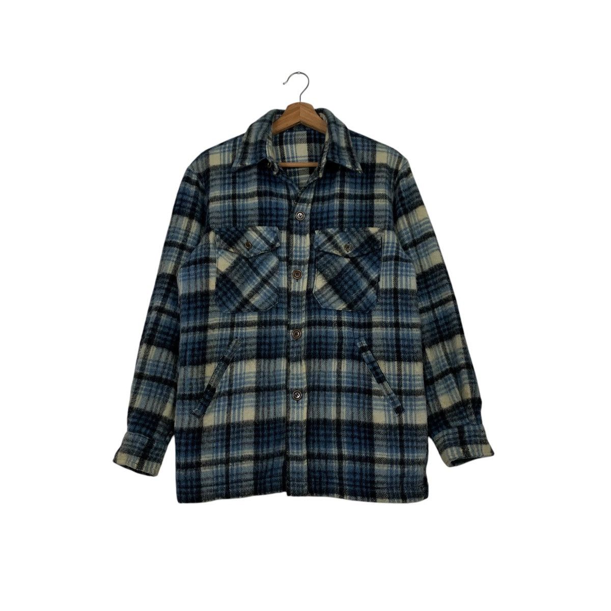 Van 90’s VAN JAC Workwear Blue Tartan Flannel Jacket #2303-C102 Size US L / EU 52-54 / 3 - 1 Thumbnail