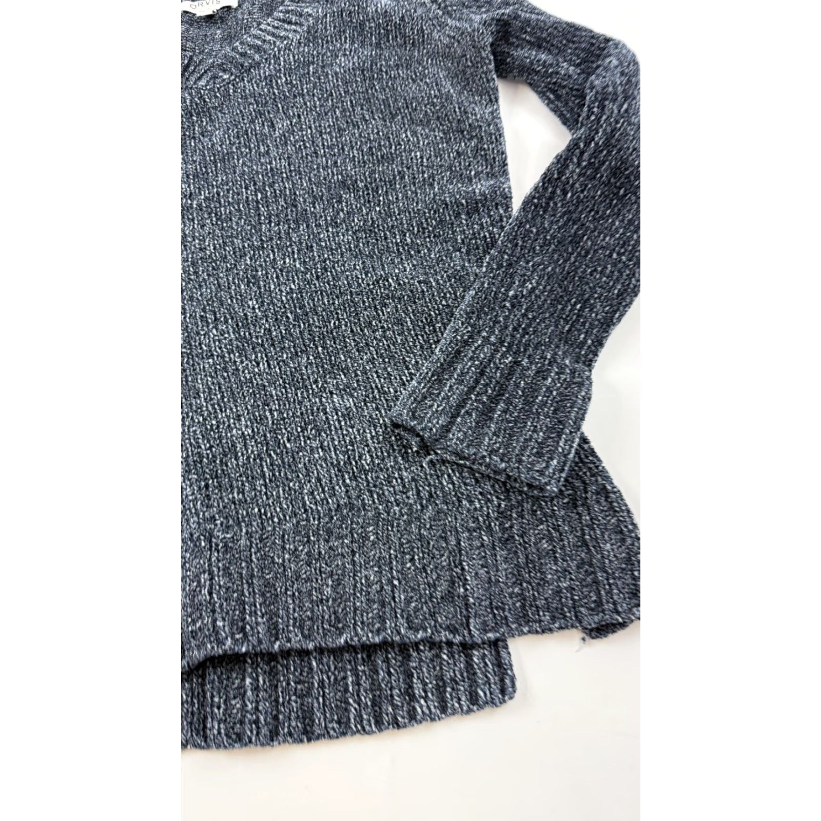 Orvis Orvis Sweater Womens Small Blue Gray V Neck Chenille Ribbed High Low Pullover Size S / US 4 / IT 40 - 2 Thumbnail