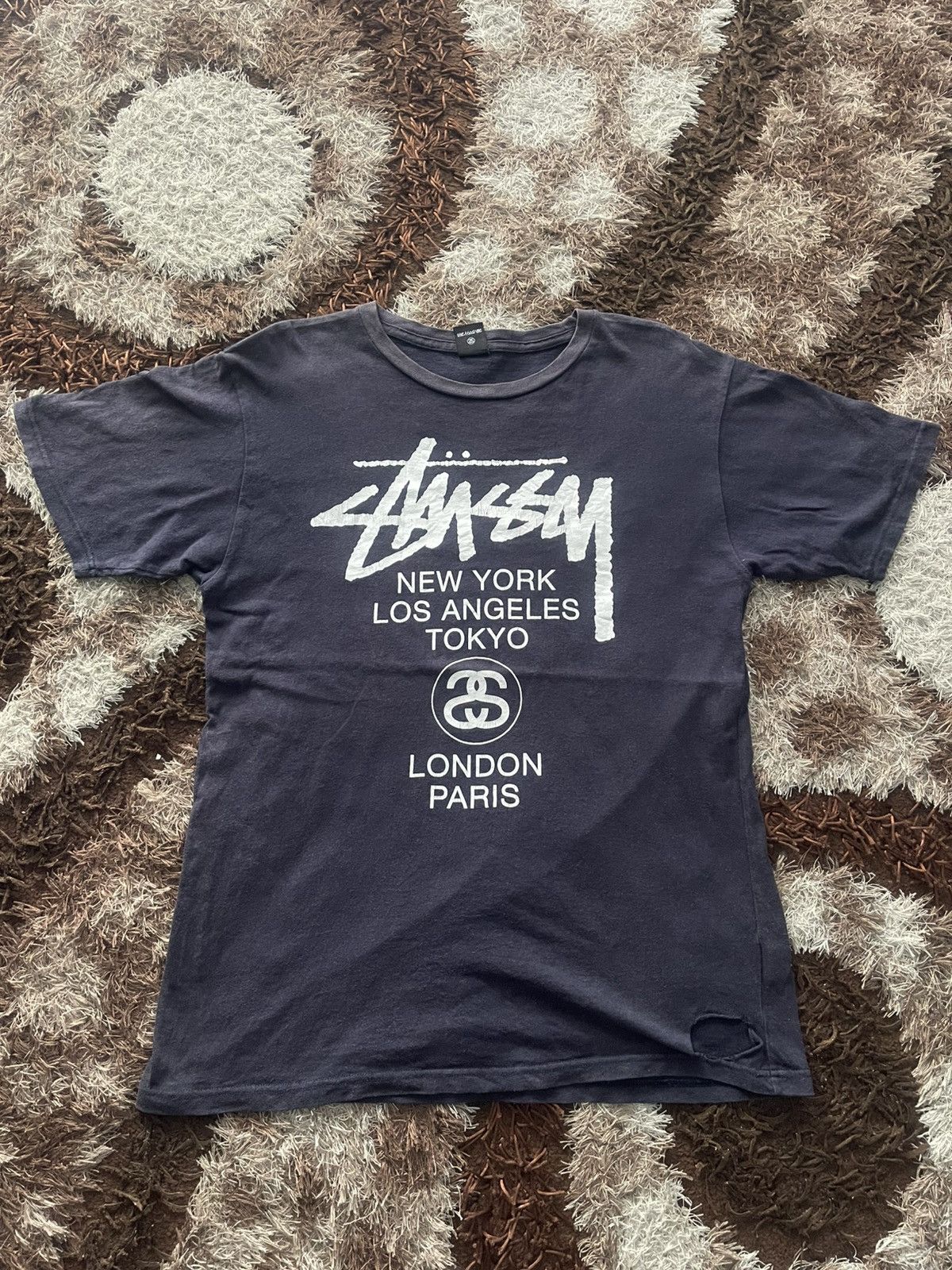 Stussy 🔥HOT🔥VINTAGE DISTRESSED STUSSY TOUR TEE VERY RARE Size US L / EU 52-54 / 3 - 1 Thumbnail