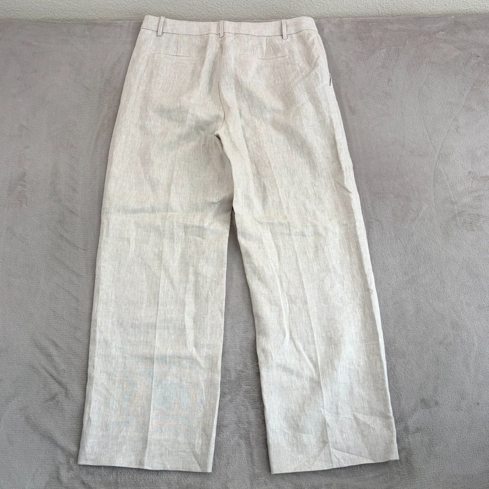 Banana Republic VINTAGE Banana Republic Palma Straight-Leg Linen Pants in Natural Linen Beige 14 NWOT Size 36" / US 14 / IT 50 - 3 Thumbnail