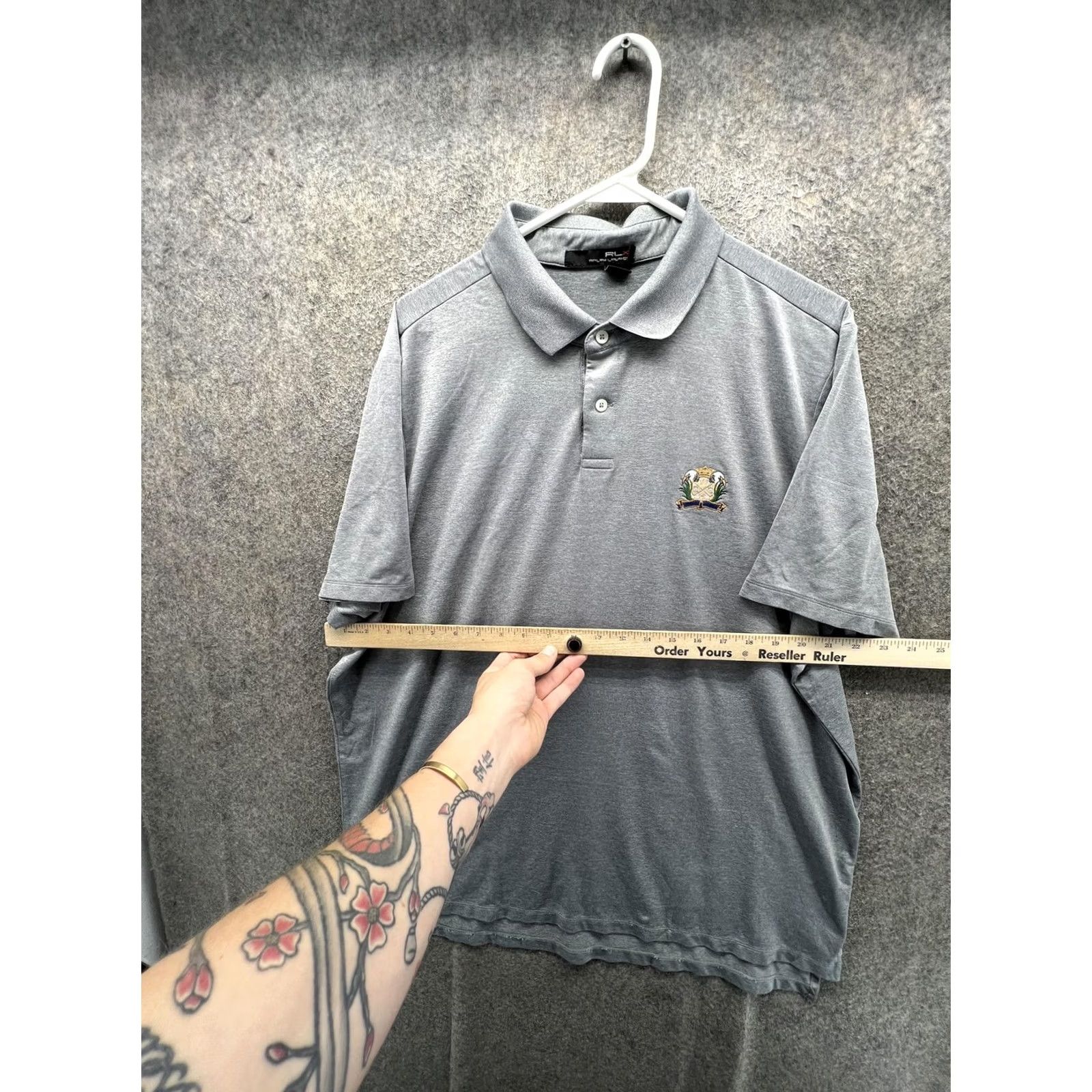 Ralph Lauren RLX Ralph Lauren Polo Shirt Mens XL Gray Golf Stretch Performance Club Logo Shirt Size US XL / EU 56 / 4 - 4 Thumbnail