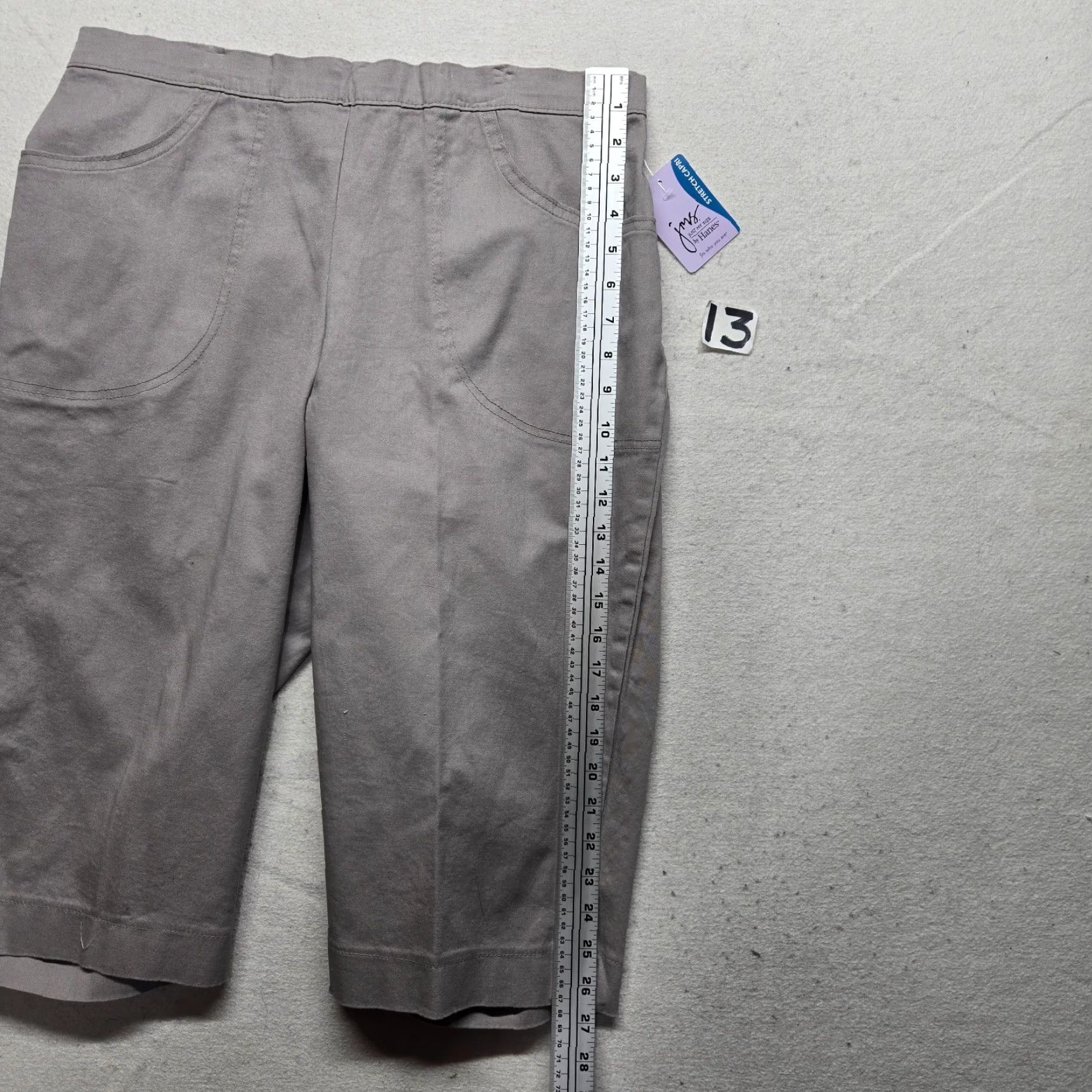 Vintage NEW JMS Just My Size Tan Capri Pants Linen Blend Elastic Waist Pockets 16W 1X Size 40" / US 18 - 6 Thumbnail