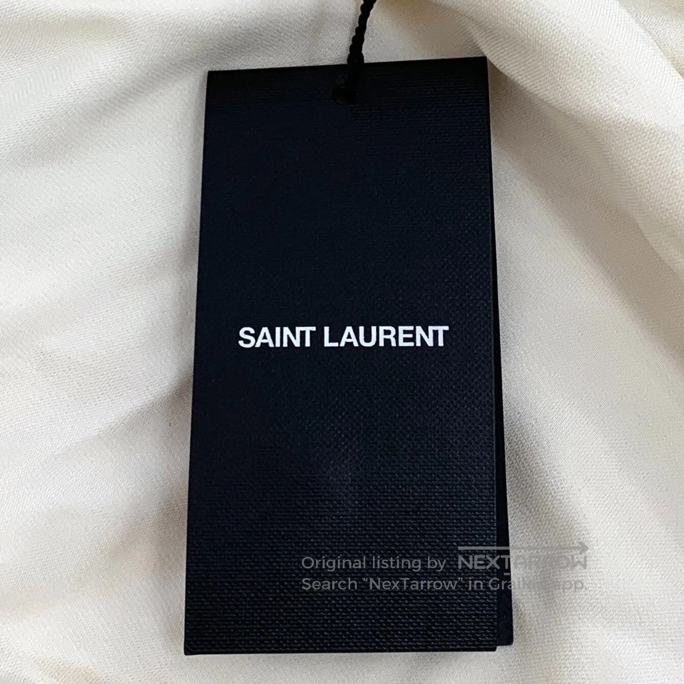 Saint Laurent Paris Saint Laurent Paris Champagne lapel mulberry silk tie-wais Size XS / US 0-2 / IT 36-38 - 8 Thumbnail