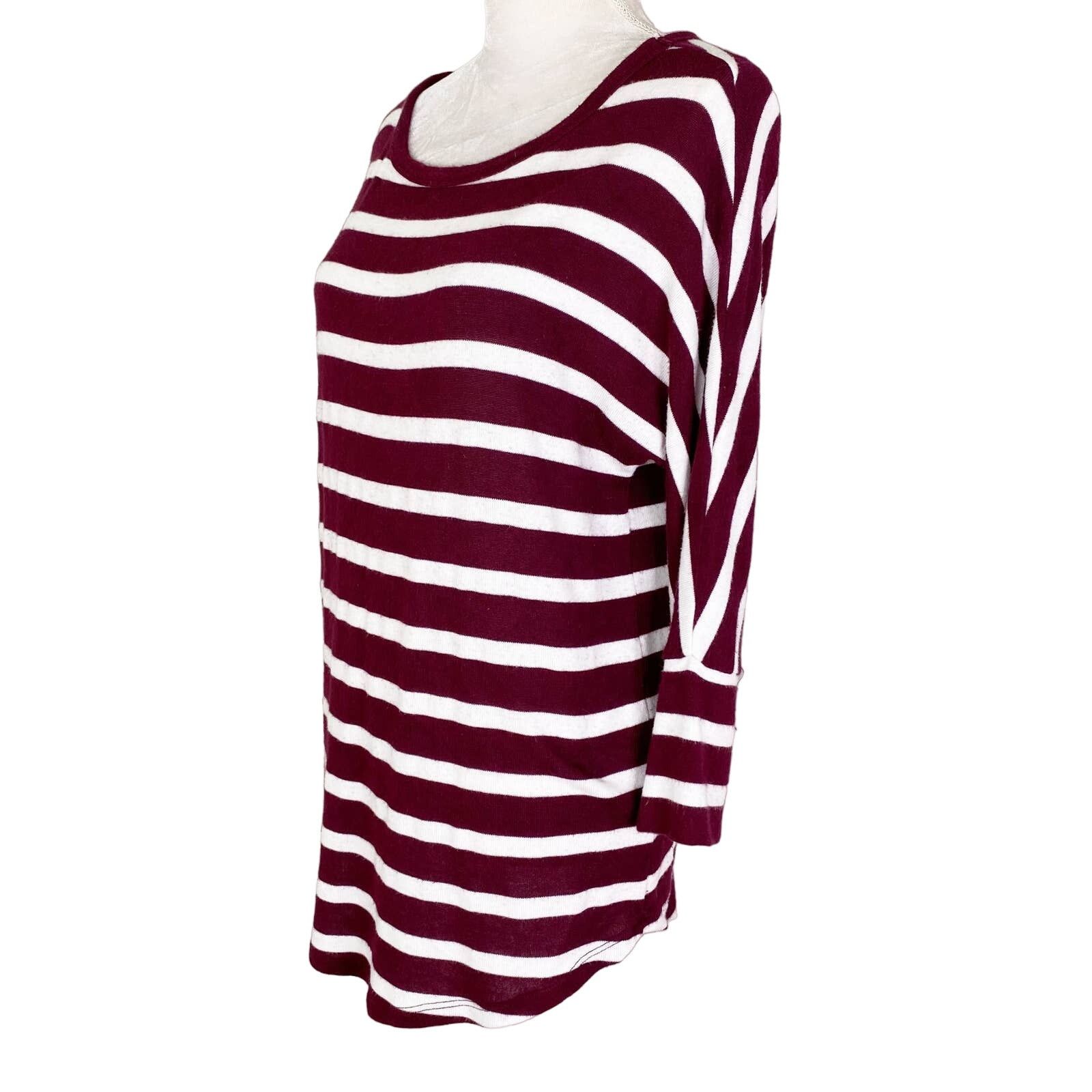 Other Mix by 41Hawthorn Sweater Medium Maroon White Stripes Size M / US 6-8 / IT 42-44 - 6 Thumbnail