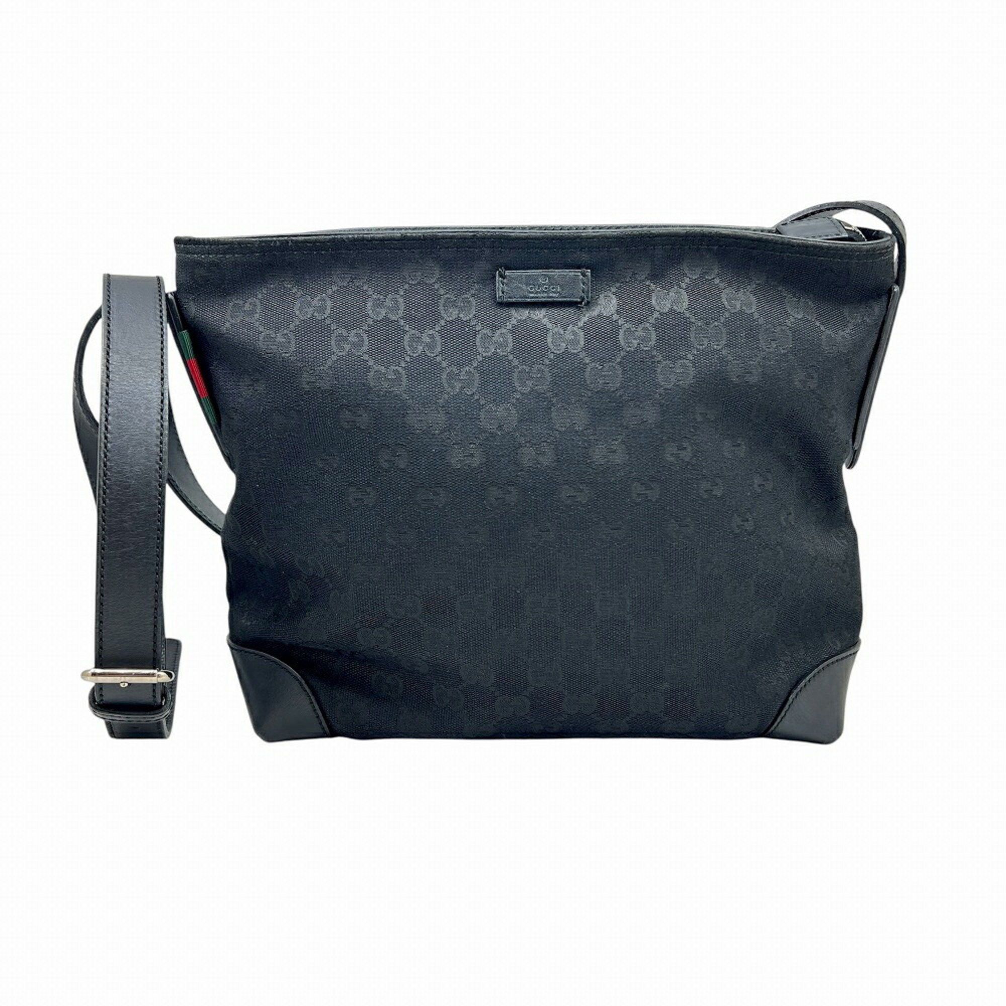 Gucci GUCCI Shoulder Bag 337598 GG Canvas Sherry Line Black Leather Men's Size ONE SIZE - 1 Thumbnail