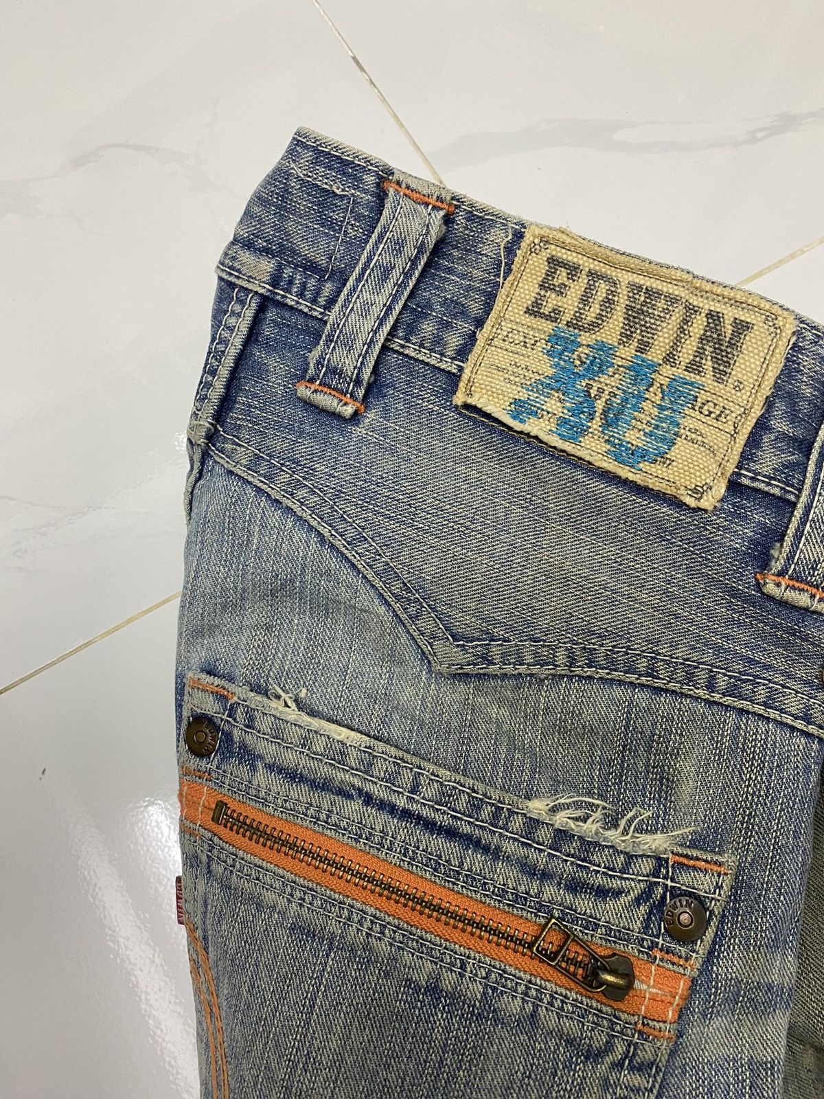 If Six Was Nine 🔥VINTAGE EDWIN BAGGY JEANS DISTRESSED DENIM RARE LGB STYLE Size US 32 / EU 48 - 9 Thumbnail