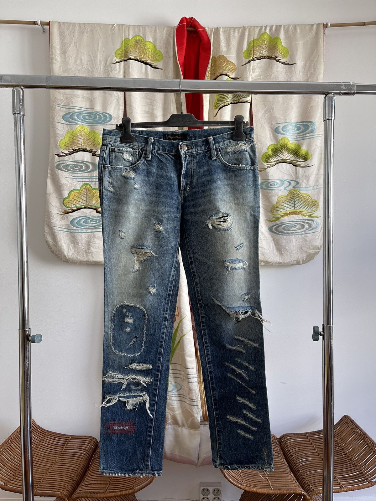 image of Undercover Aw05 But Beautiful Denim Pants in Blue, Men's (Size 30)