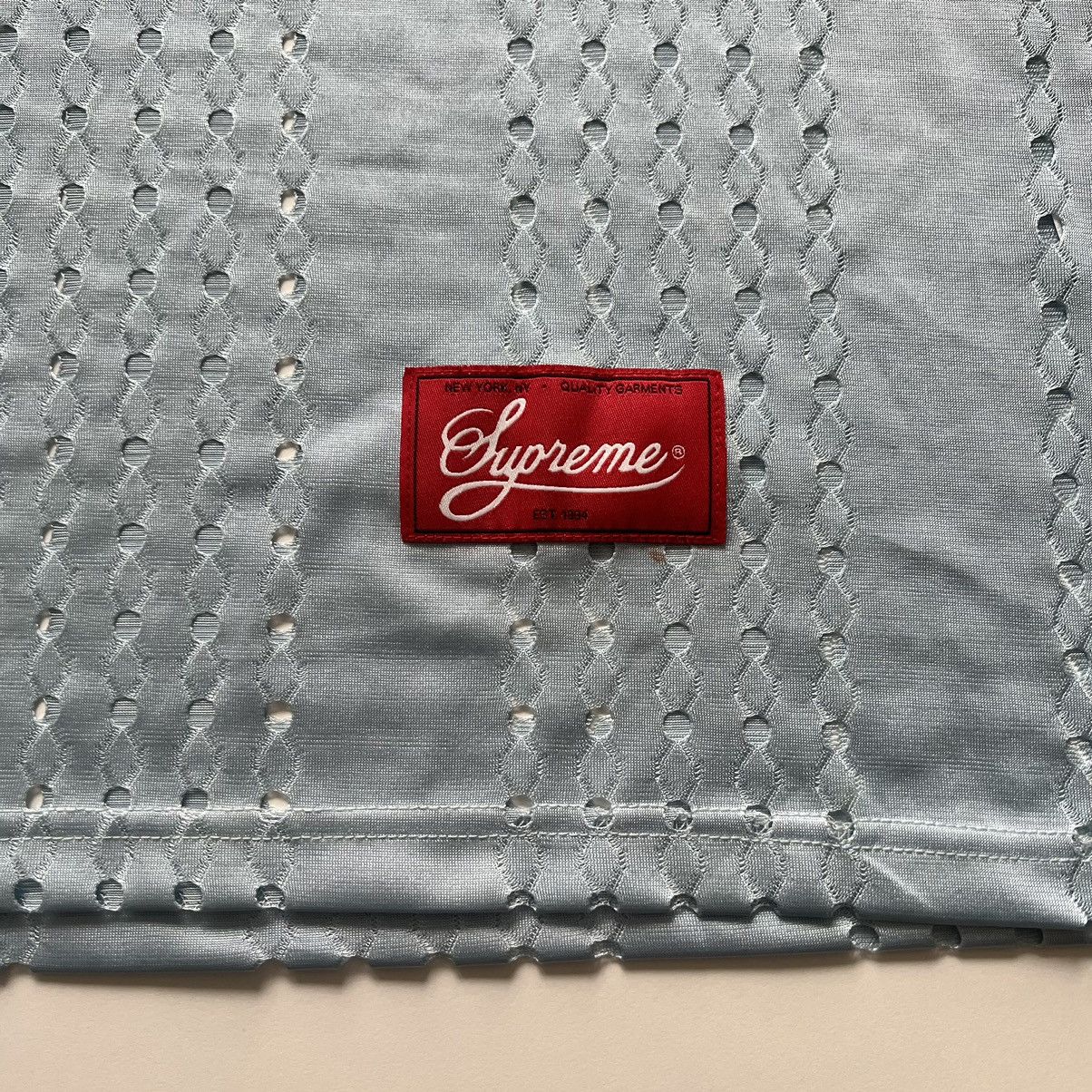 Supreme Supreme Perforated Stripe Warm Up Top Jersey Light Blue L Size US L / EU 52-54 / 3 - 2 Thumbnail