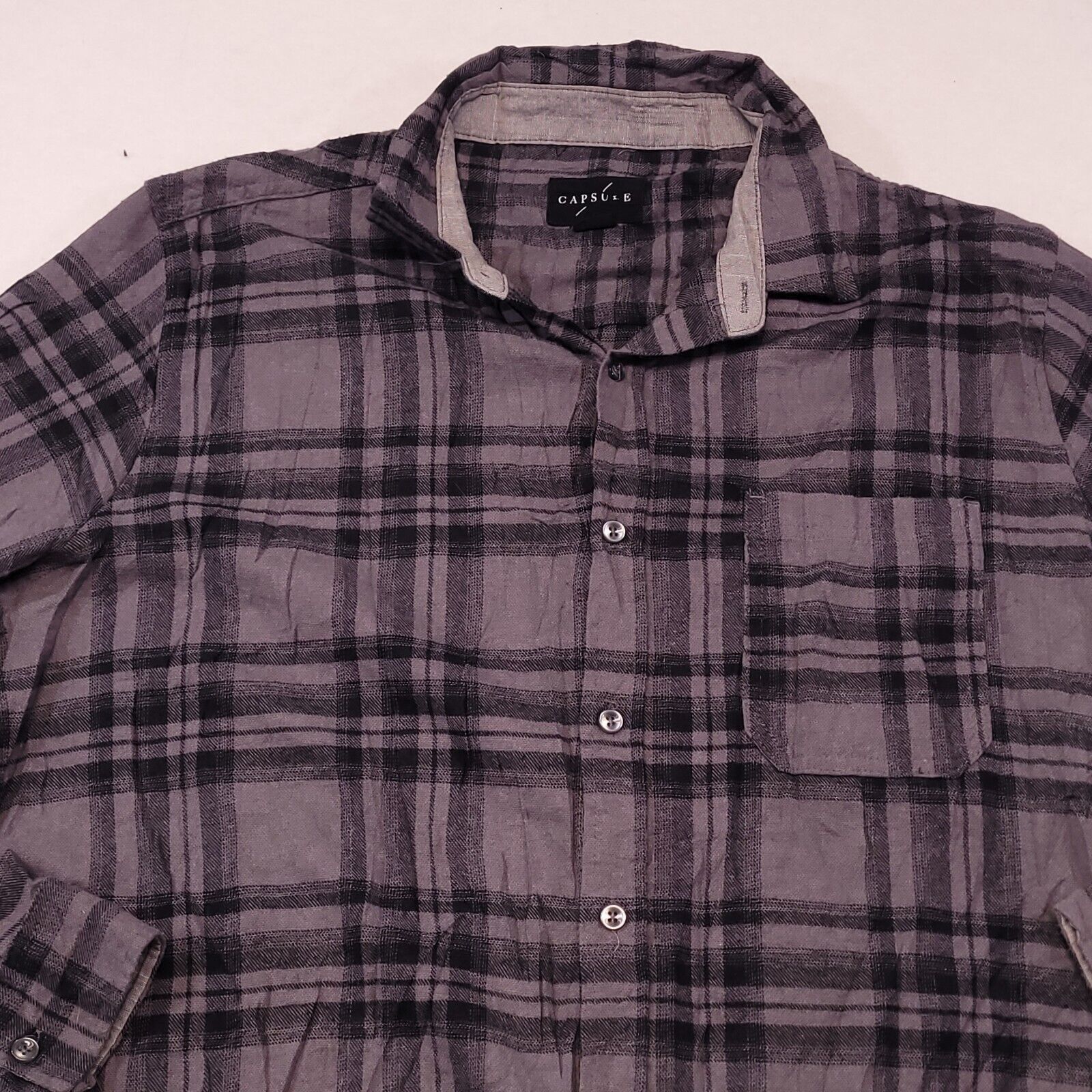 Capsule Capsule Tartan FlannelLong Sleeve Shirt Mens Size XL Gray Size US XL / EU 56 / 4 - 1 Thumbnail