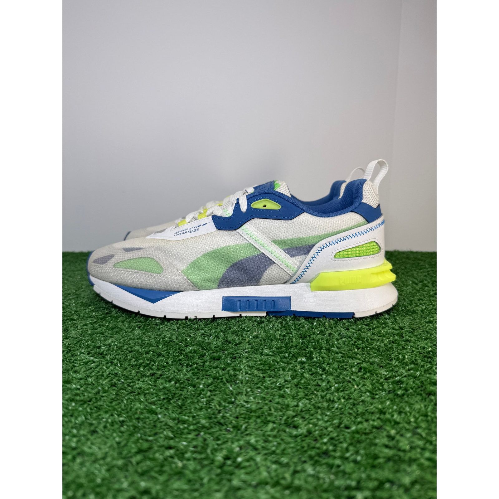 Puma Mirage Tech Paradise White Blue Green 382623 01 SZ 9.5