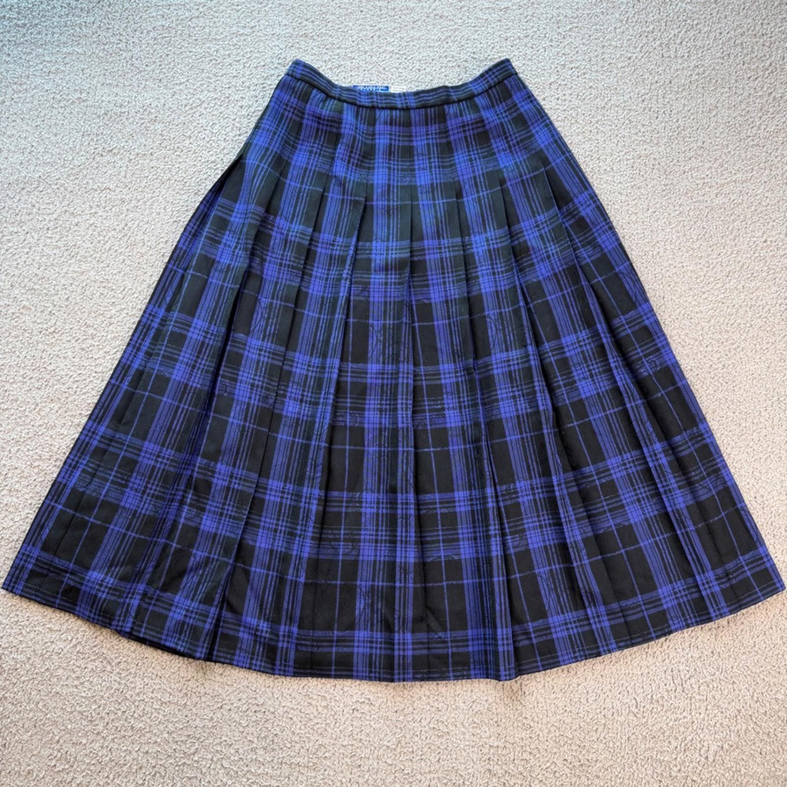 Pendleton Pendleton Classic Plaid Midi Skirt 10 Blue 100% Virgin Wool Size 32" / US 10 / IT 46 - 1 Thumbnail