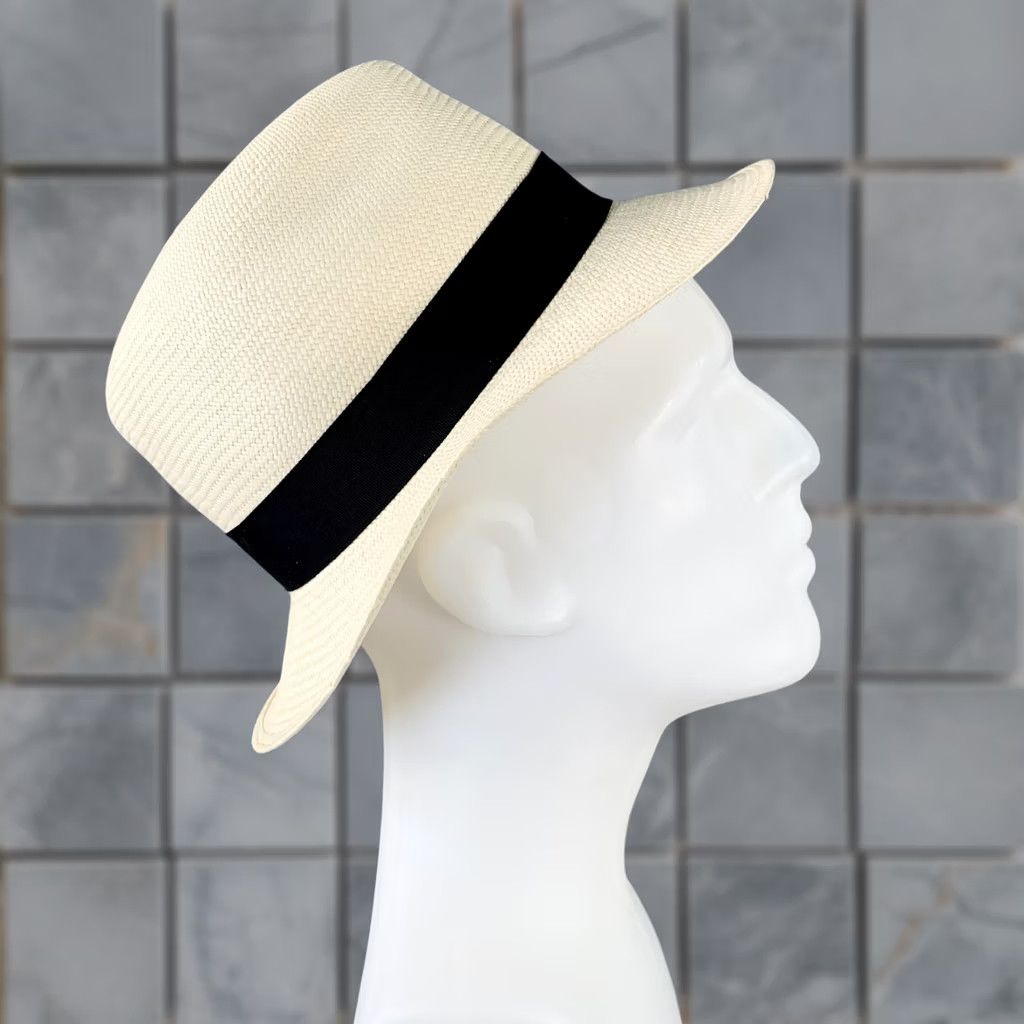 Borsalino BORSALINO Straw Fedora Beige Black Size S Mens Size ONE SIZE - 1 Thumbnail