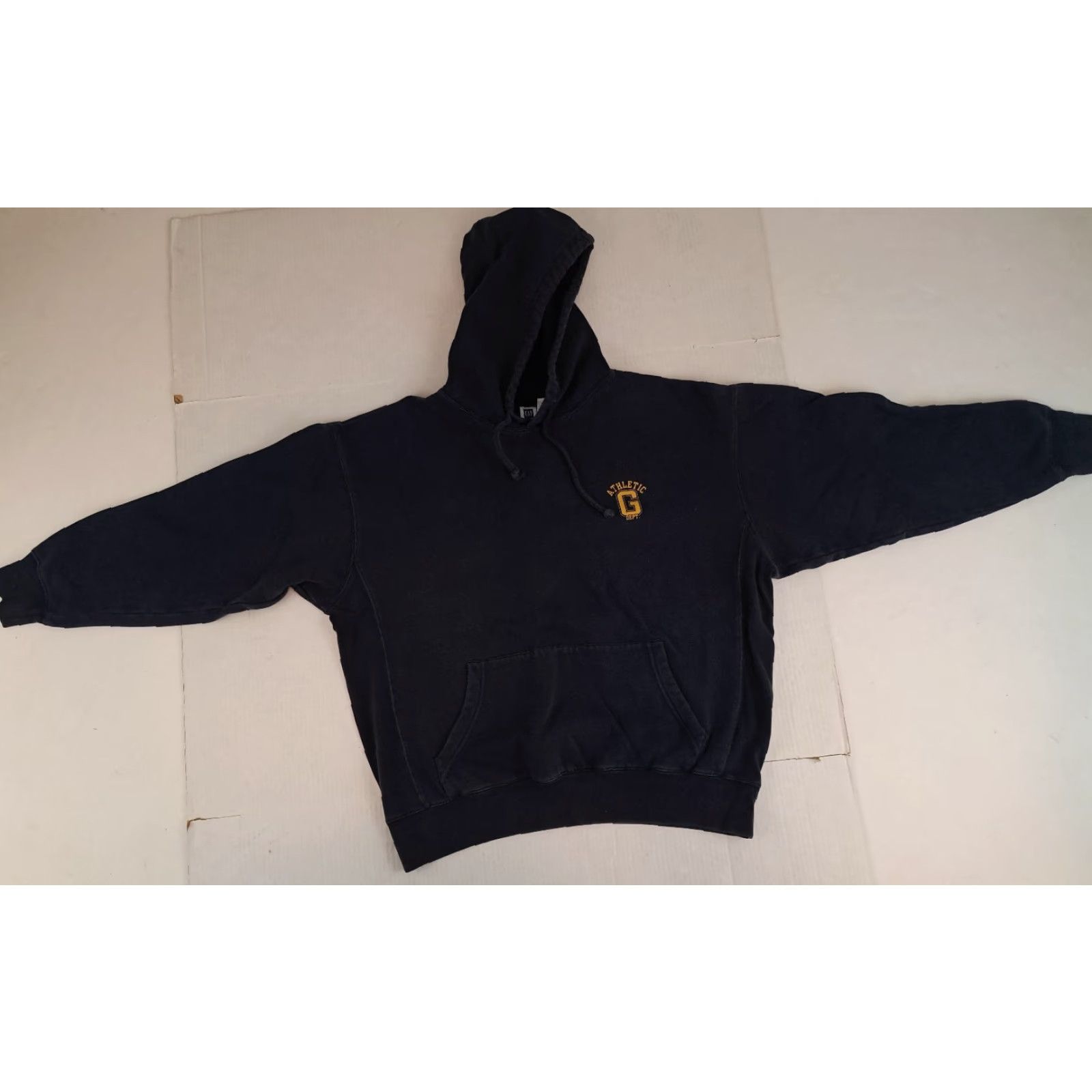 Gap VINTAGE Gap Athletic Navy Reverse Weave Medium Pullover Hooded Sweatshirt Size US M / EU 48-50 / 2 - 2 Thumbnail