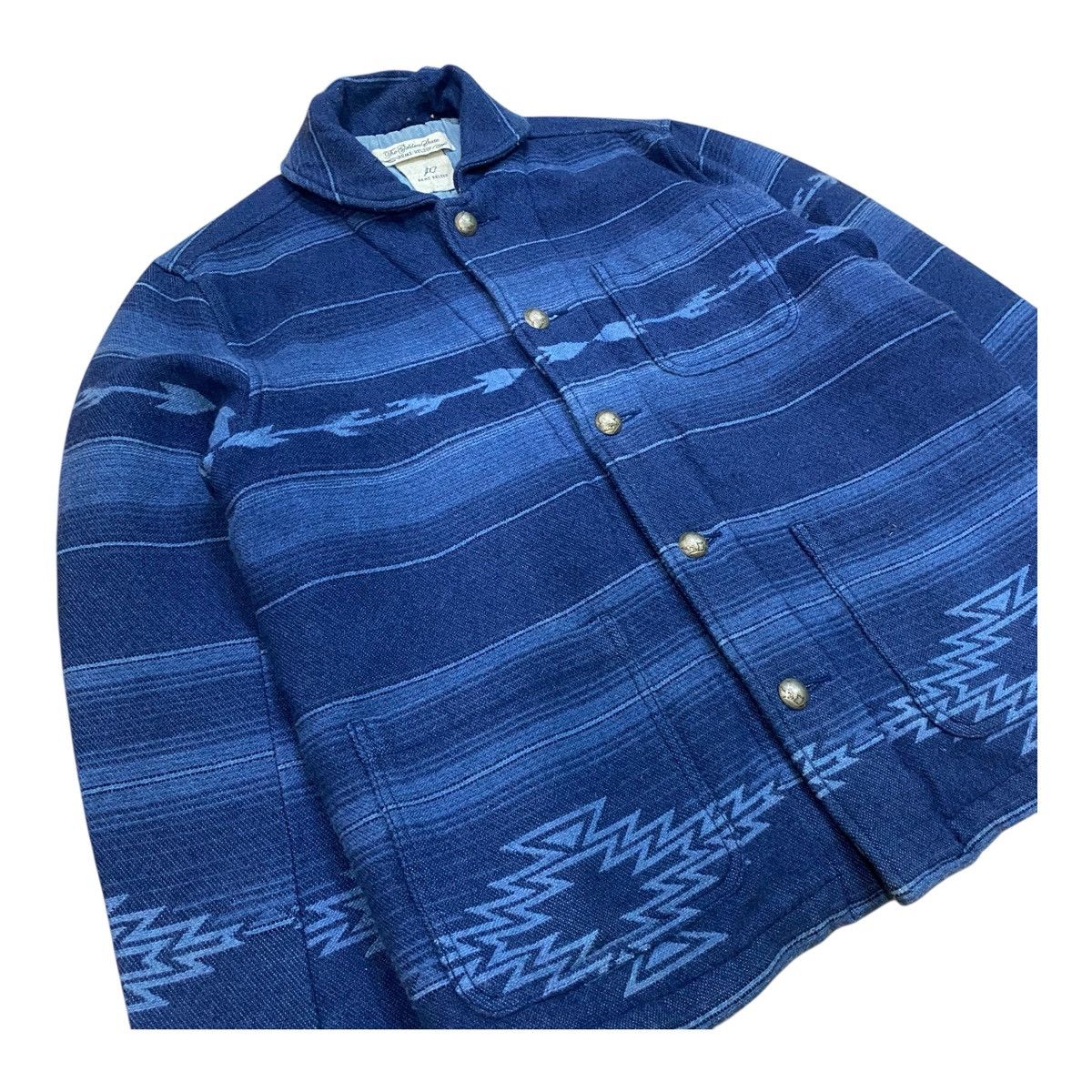 Remi Relief ✨Remi Relief wool indigo dye native pattern shawl collar Size US M / EU 48-50 / 2 - 4 Thumbnail