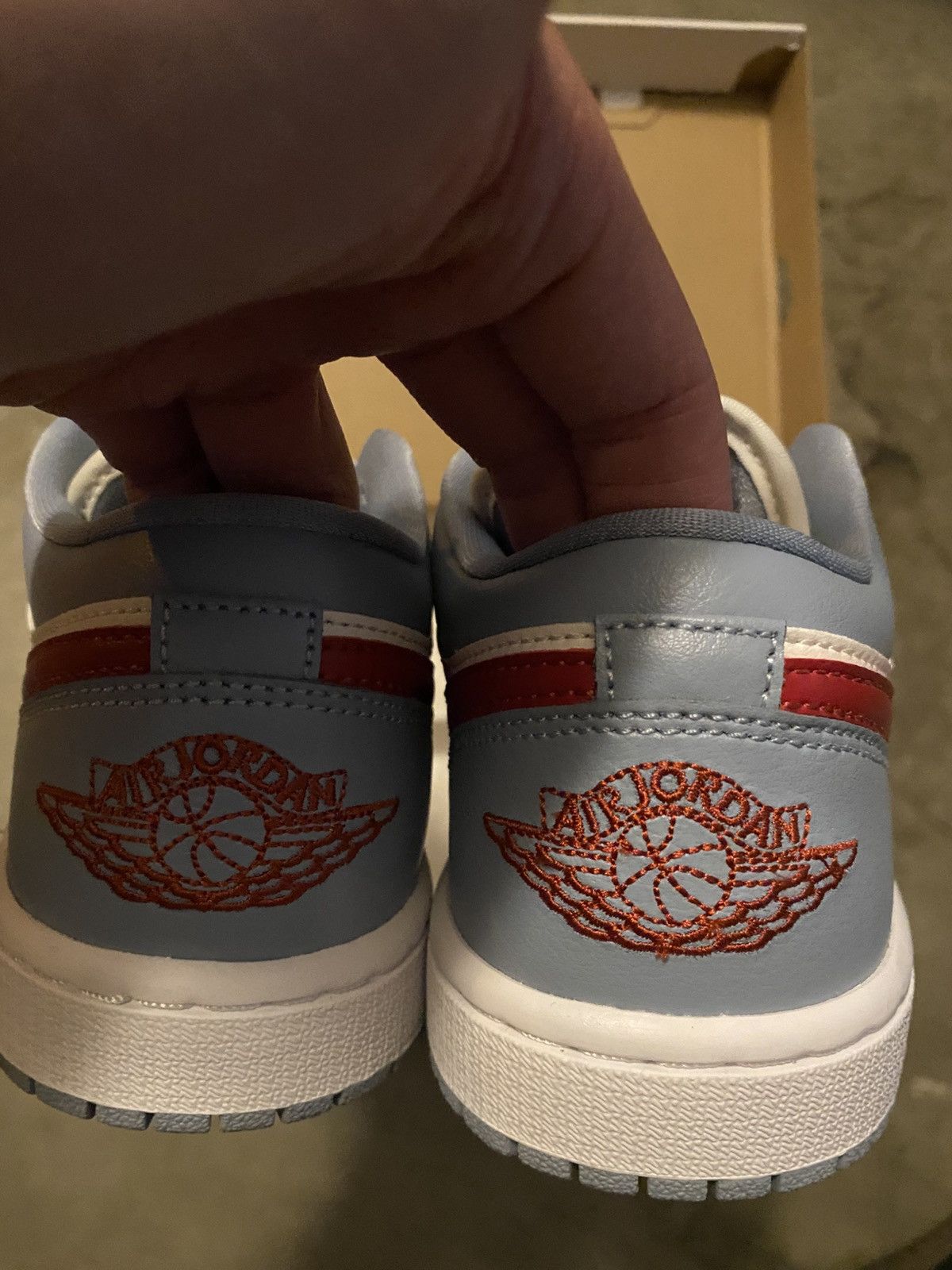 Jordan Brand Jordan 1 Low Blue Whisper Dune Red Size US 5.5 / IT 35.5 - 3 Thumbnail