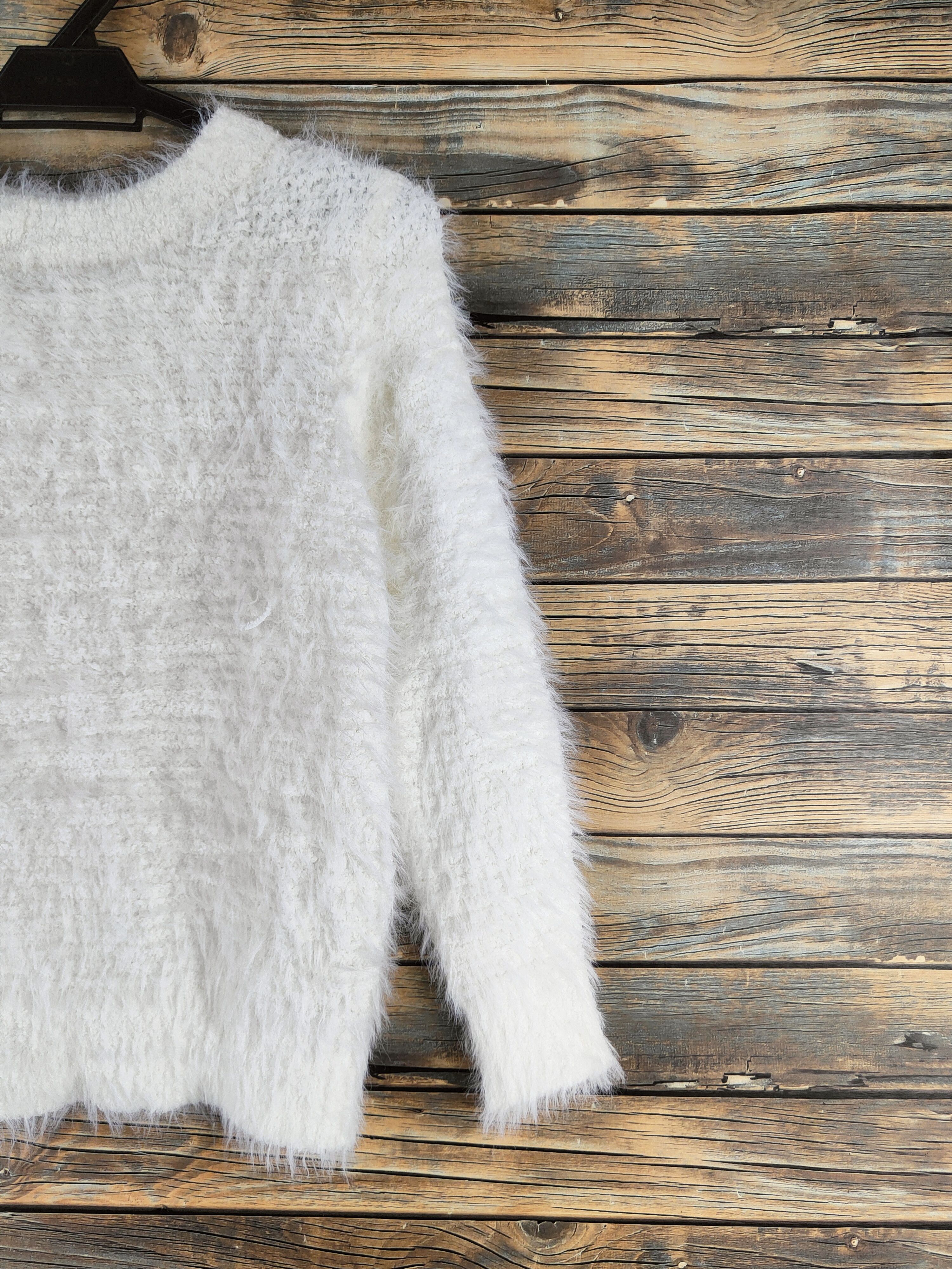 Japanese Brand DL Chocol Raffine Cream Fur Mohair Knitwear #sp46-470 Size S / US 4 / IT 40 - 6 Thumbnail