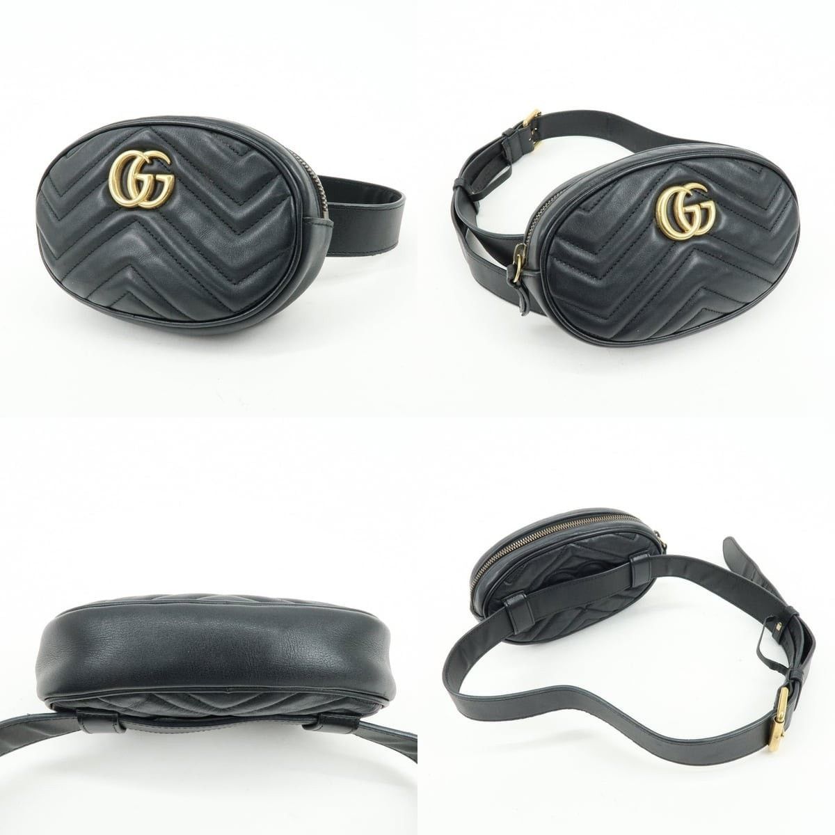 Gucci Gucci GG Marmont Matelasse Leather Belt Bag Black Size ONE SIZE - 3 Thumbnail