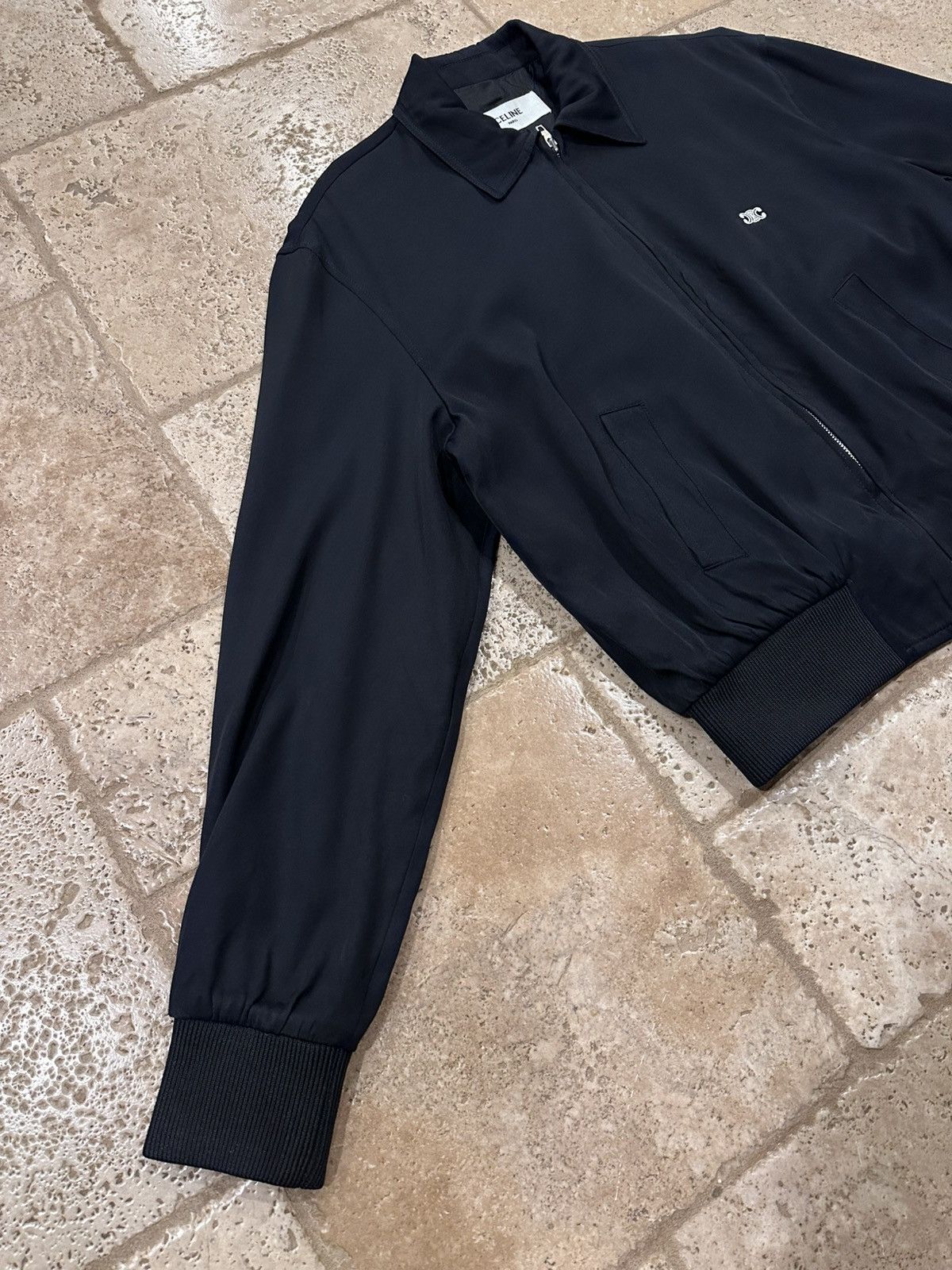 Celine Celine x Hedi Triomphe Logo Viscoe Navy Blouson Jacket Size US M / EU 48-50 / 2 - 5 Thumbnail