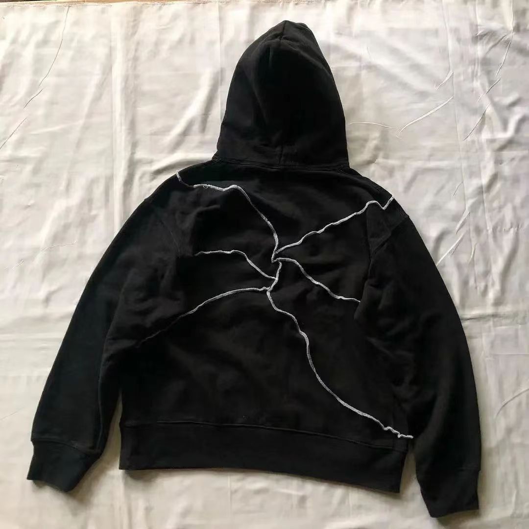 Designer × Japanese Brand Black casual vintage eye pattern cotton hoodie Size US L / EU 52-54 / 3 - 4 Thumbnail