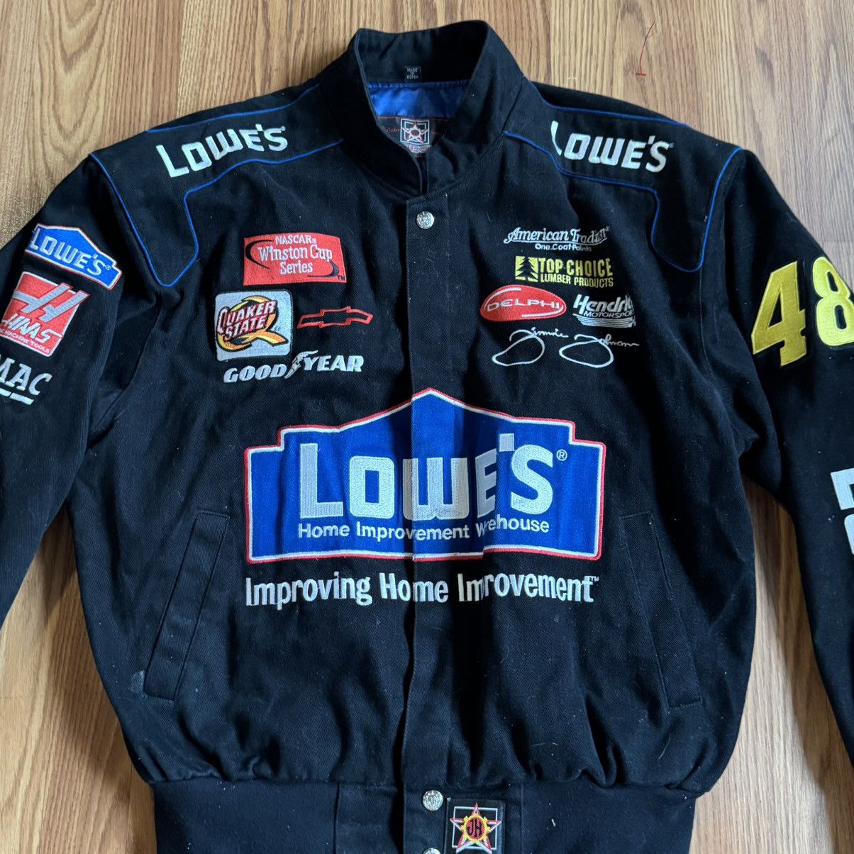ち ゃ む レーシングジャケット　Lowe’s ビンテージ RARE Vintage Lowes NASCAR Jacket by Chase Authentics, Size