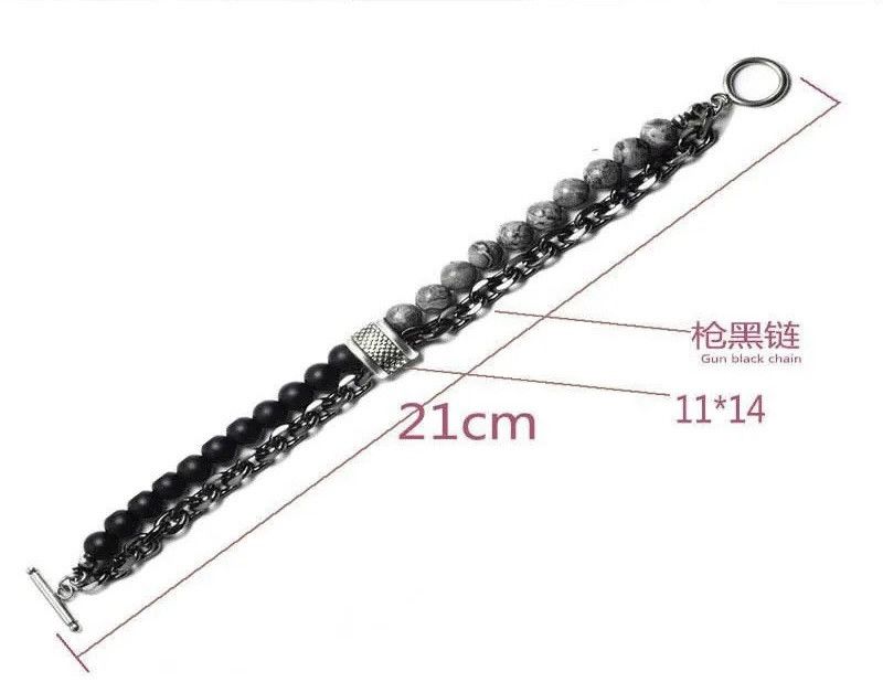 Designer × Jewelry Tiger Eye Stone Beaded Bracelet Stainless Steel Size ONE SIZE - 5 Thumbnail