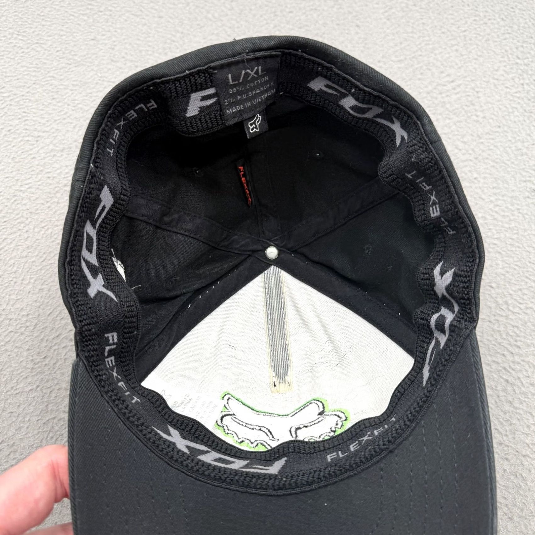 Vintage Fox Hat Cap Fitted Mens XL Black Flexfit Skull Logo Embroidered Motorcycle Cap Size ONE SIZE - 5 Thumbnail