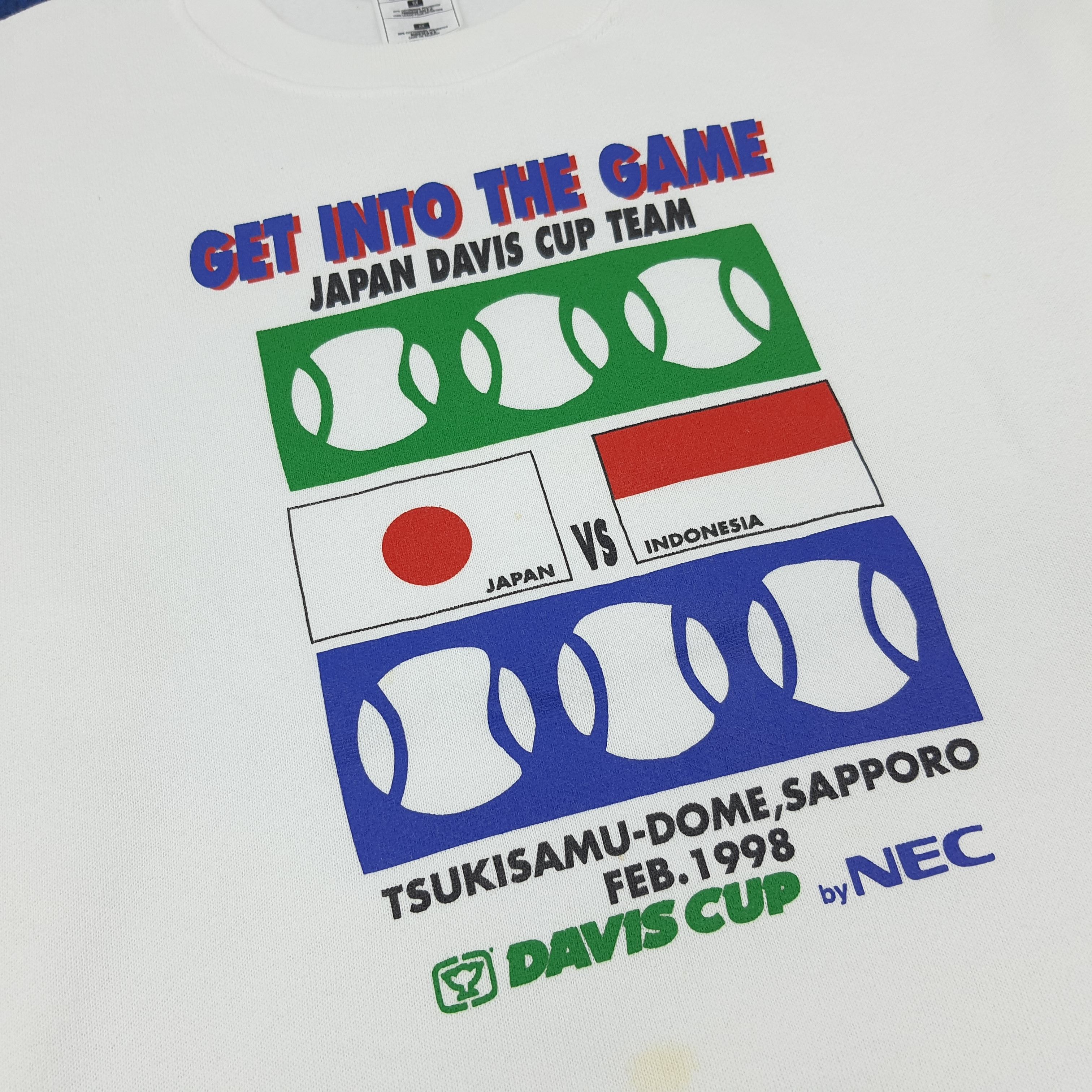 Fruit Of The Loom Vintage 1998 Davis Cup Sweatshirt Sapporo Tennis C287N32 Size US M / EU 48-50 / 2 - 2 Thumbnail