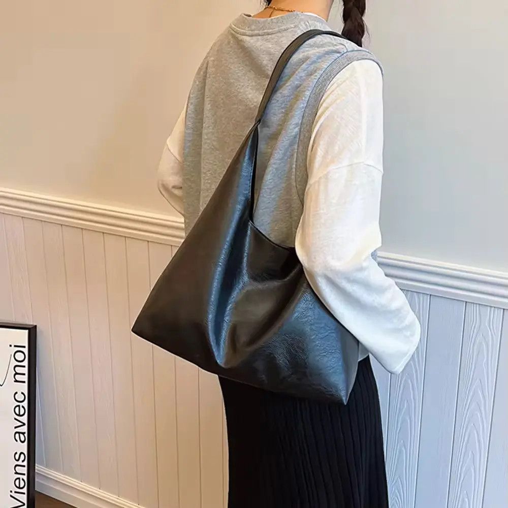 Japanese Brand PU Soft Leather Tote Bag Size ONE SIZE - 4 Thumbnail
