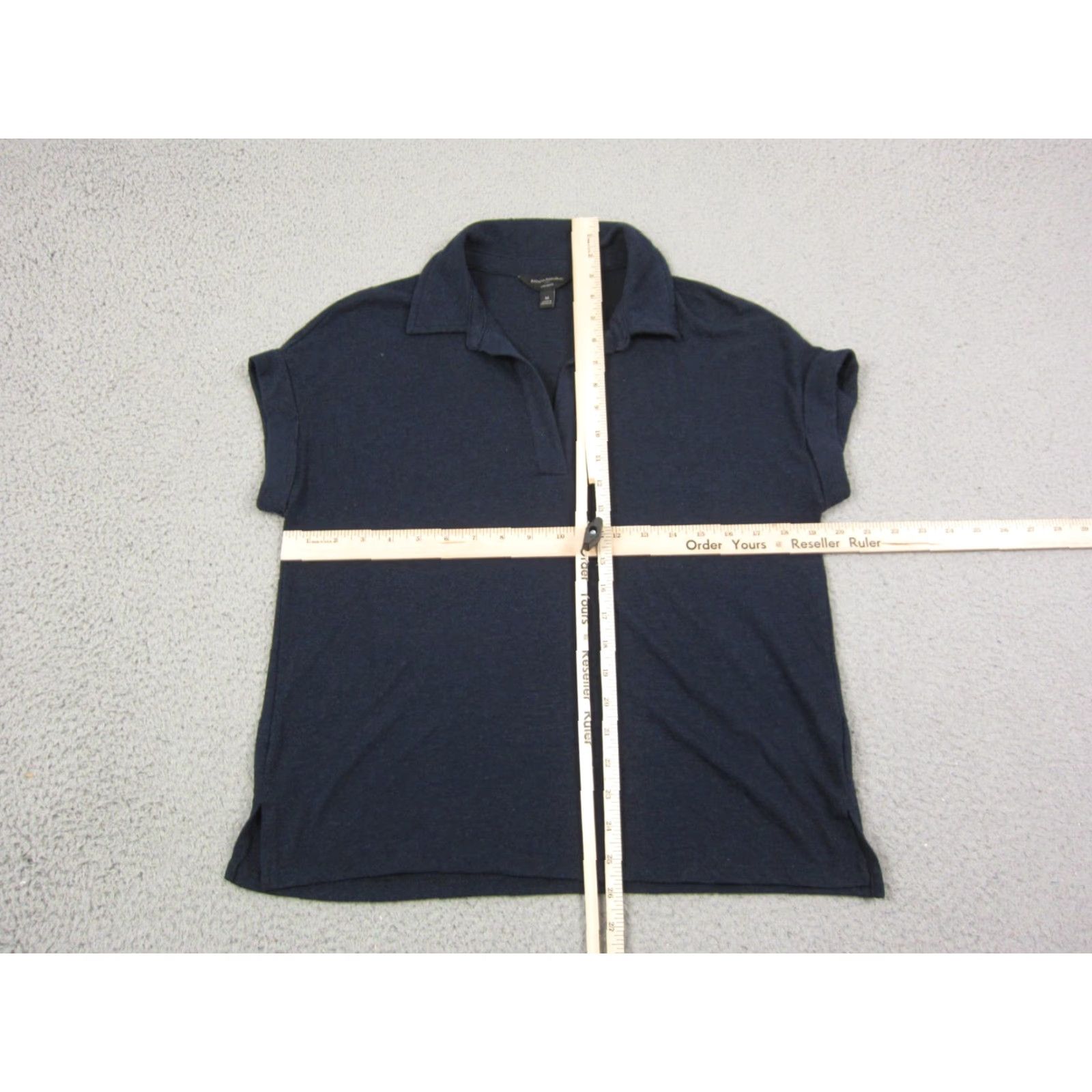 Banana Republic Banana Republic Shirt Womens M Blue Linen Blend Polo Collared Short Sleeve Casual City Classic Outdoor Womens Size M / US 6-8 / IT 42-44 - 6 Thumbnail