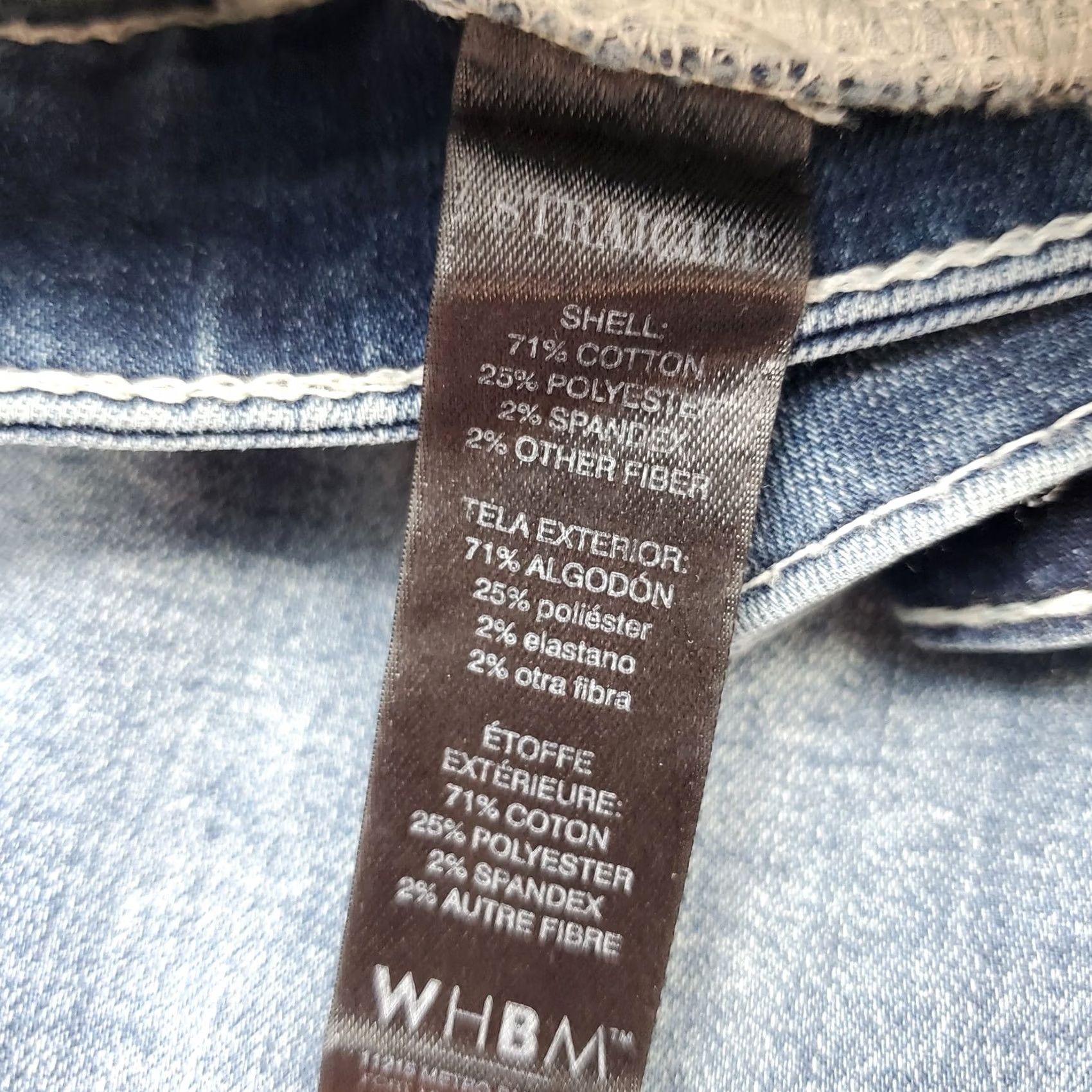 White House Black Market WHBM Jeans Womens 10 Blue Denim Whiskered High Waisted Streetwear Straight Leg Jeans Size 32" / US 10 / IT 46 - 7 Thumbnail