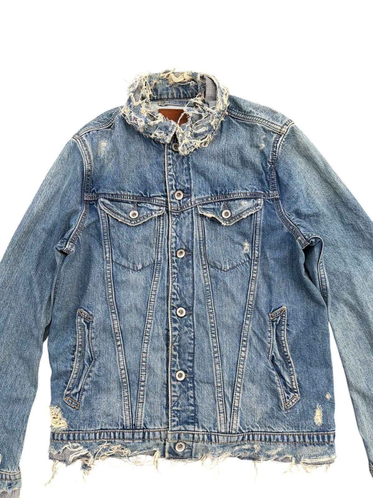 GOA RARE💥GOA NIMES SELVEDGE RUSTY PUNK DOSTRESSED DENIM JACKET Size US M / EU 48-50 / 2 - 5 Thumbnail