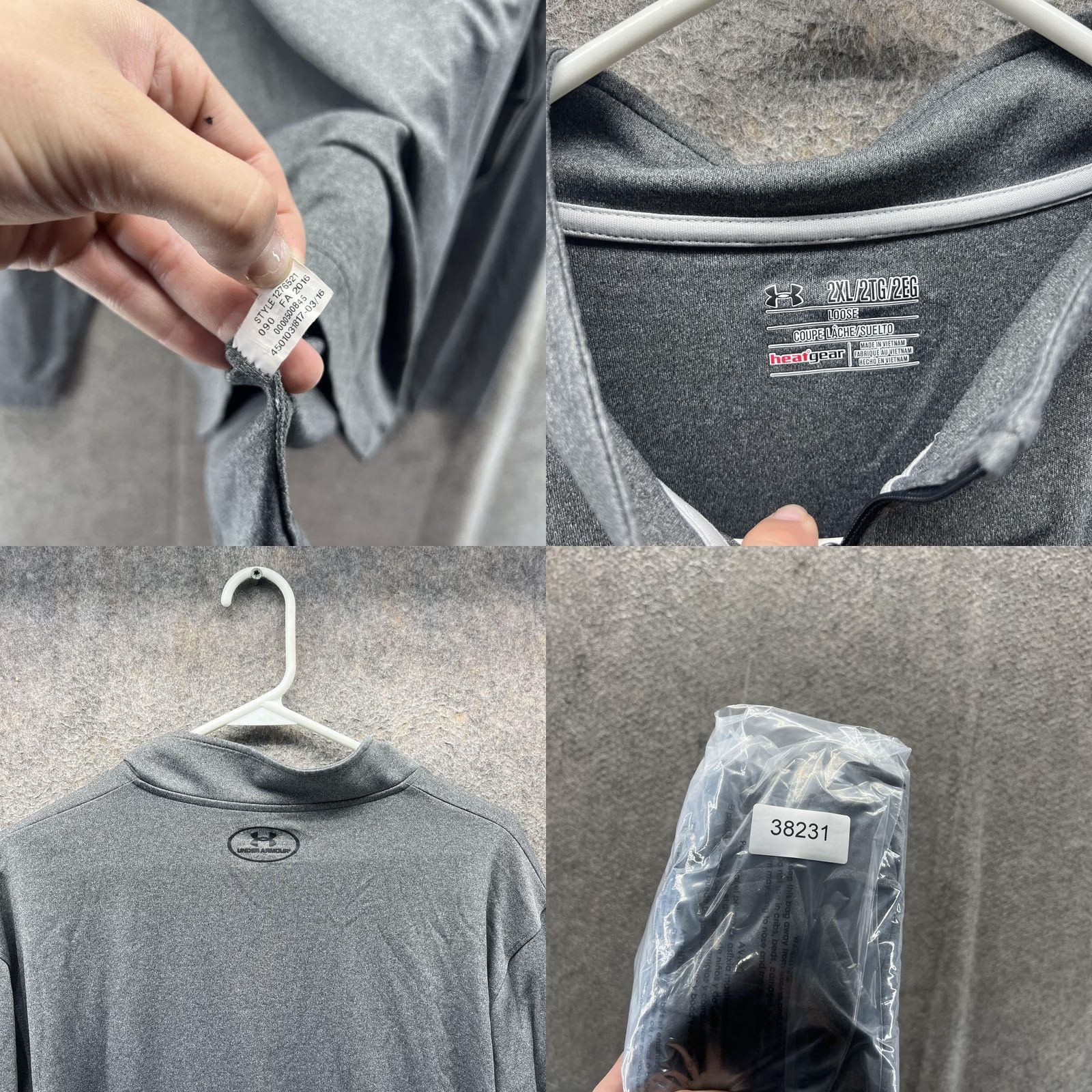 Under Armour Under Armour Shirt Mens 2XL Gray Athletic Loose Fit Pullover HeatGear 1/4 Zip Size US XXL / EU 58 / 5 - 8 Thumbnail