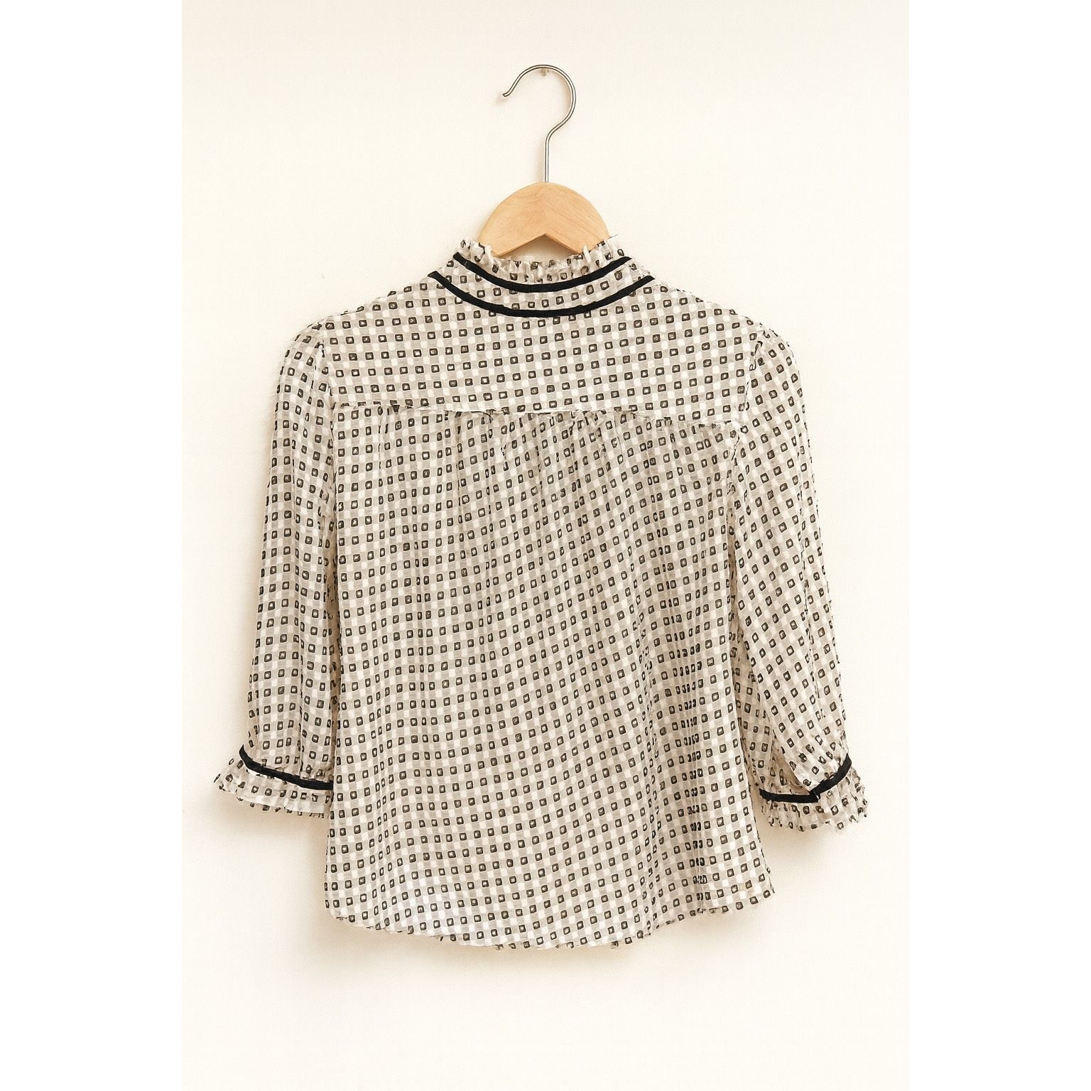 J.Crew J.Crew Petite 00 Sheer Printed Blouse Size XXS / US 00 / IT 34 - 2 Thumbnail