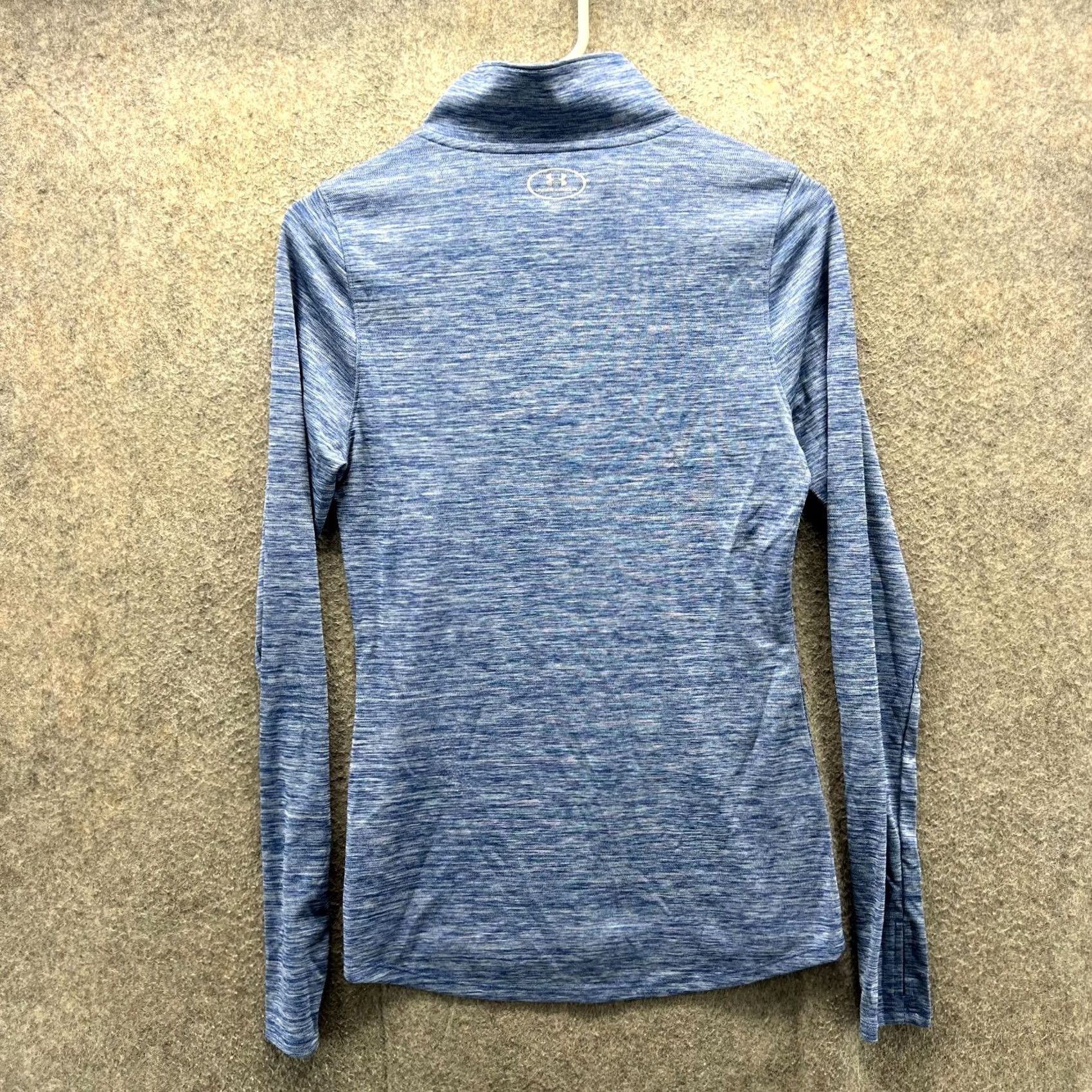 Under Armour Under Armour Pullover Sweatshirt XS Women Blue 1/4 Zip Mock Neck HeatGear Activewear Running & Jogging Size XS / US 0-2 / IT 36-38 - 2 Thumbnail