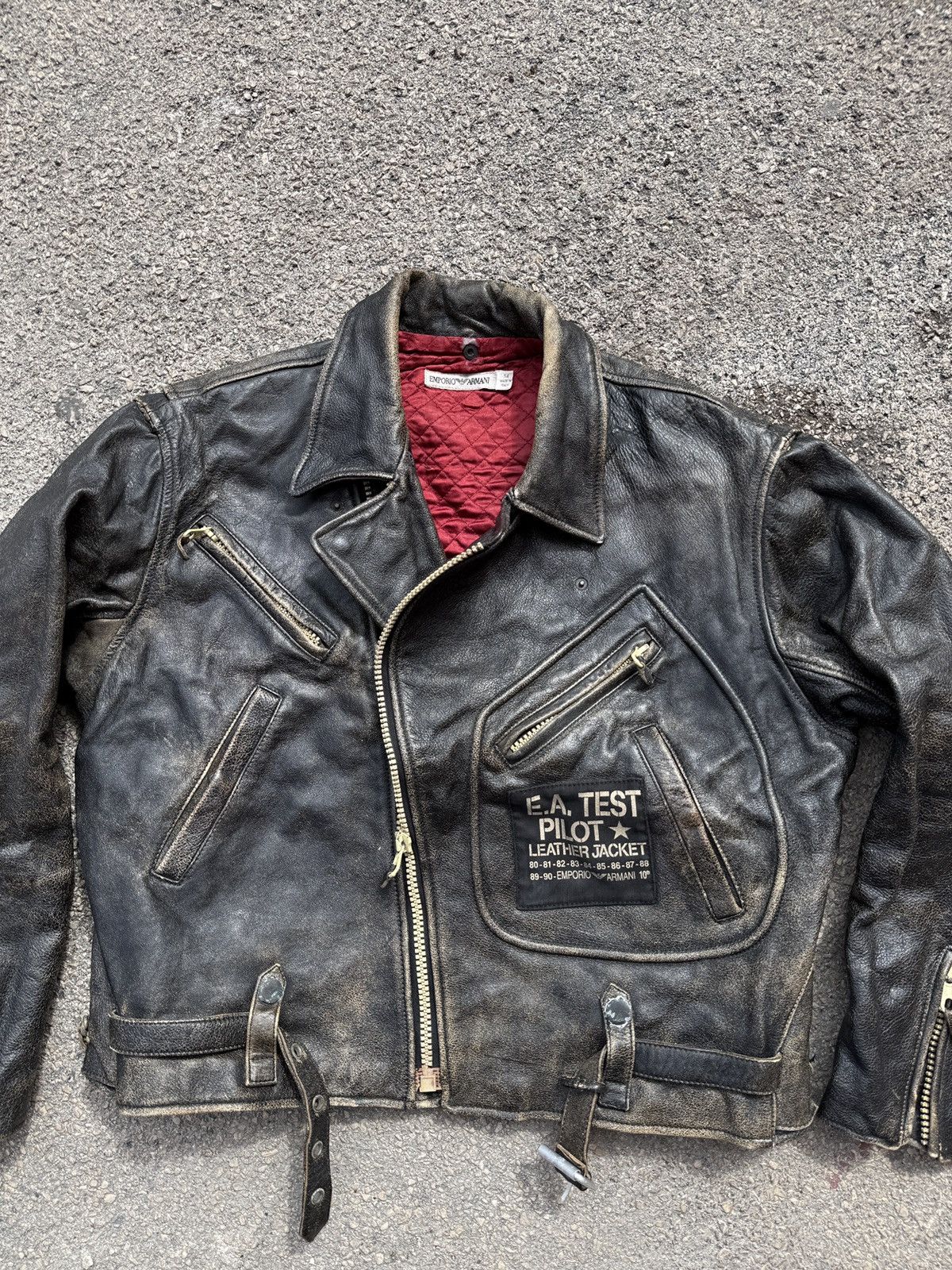 Emporio Armani Emporio Armani Archive Distressed Leather Pilot EA Test Piec Size US L / EU 52-54 / 3 - 2 Thumbnail